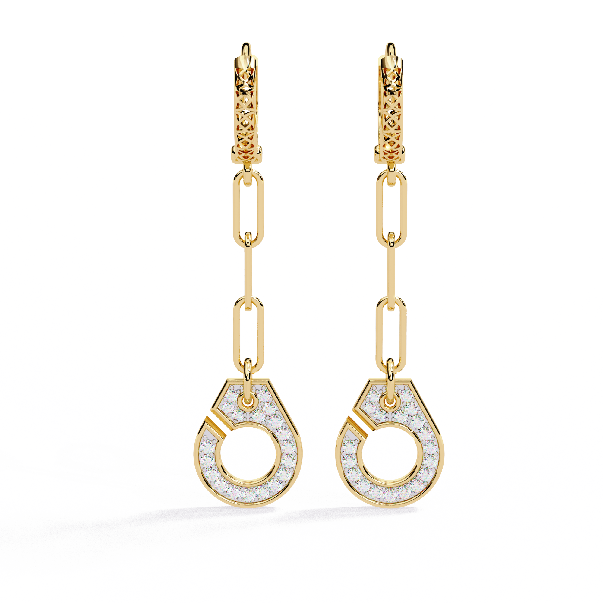 Buy Luxe Chain Hoop Natural Diamond Earrings |Solitairekart