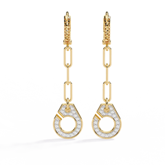 Solitairekart Luxe Chain Hoop 0.54ct Natural Diamond Earrings-GH Color, VS Clarity