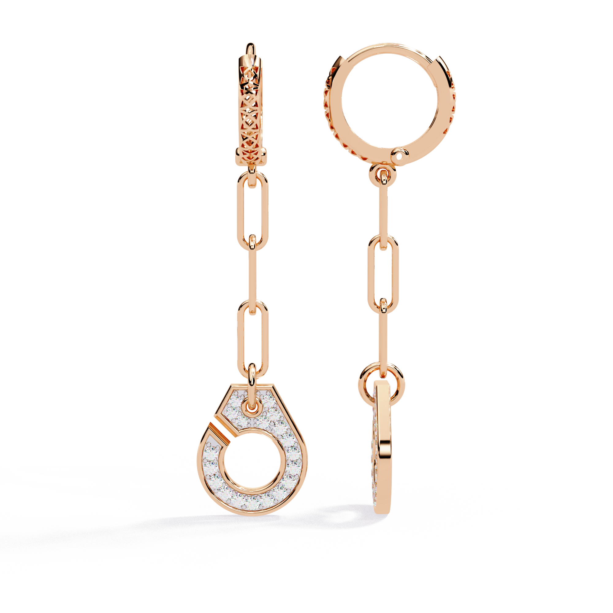 0.54ct Lab Grown Diamond Luxe Chain Earrings EF VS