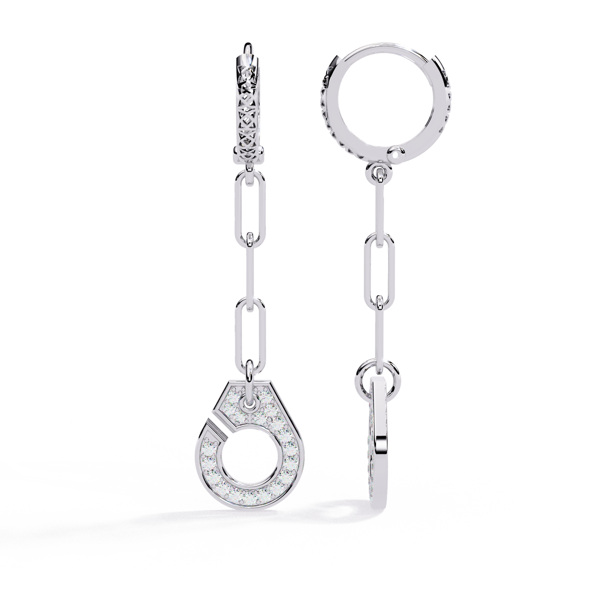 Buy Luxe Chain Hoop Natural Diamond Earrings |Solitairekart