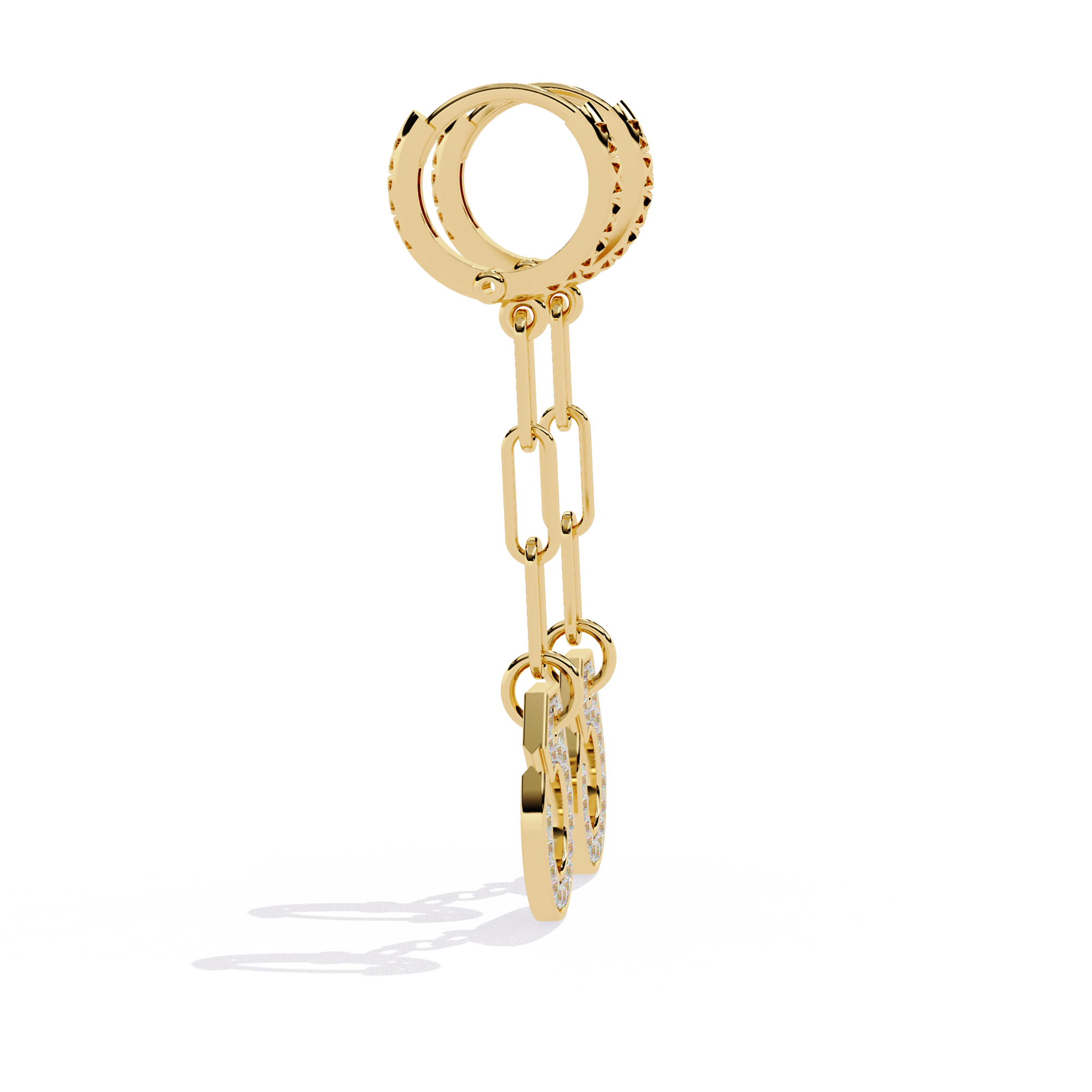 Buy Luxe Chain Hoop Natural Diamond Earrings |Solitairekart