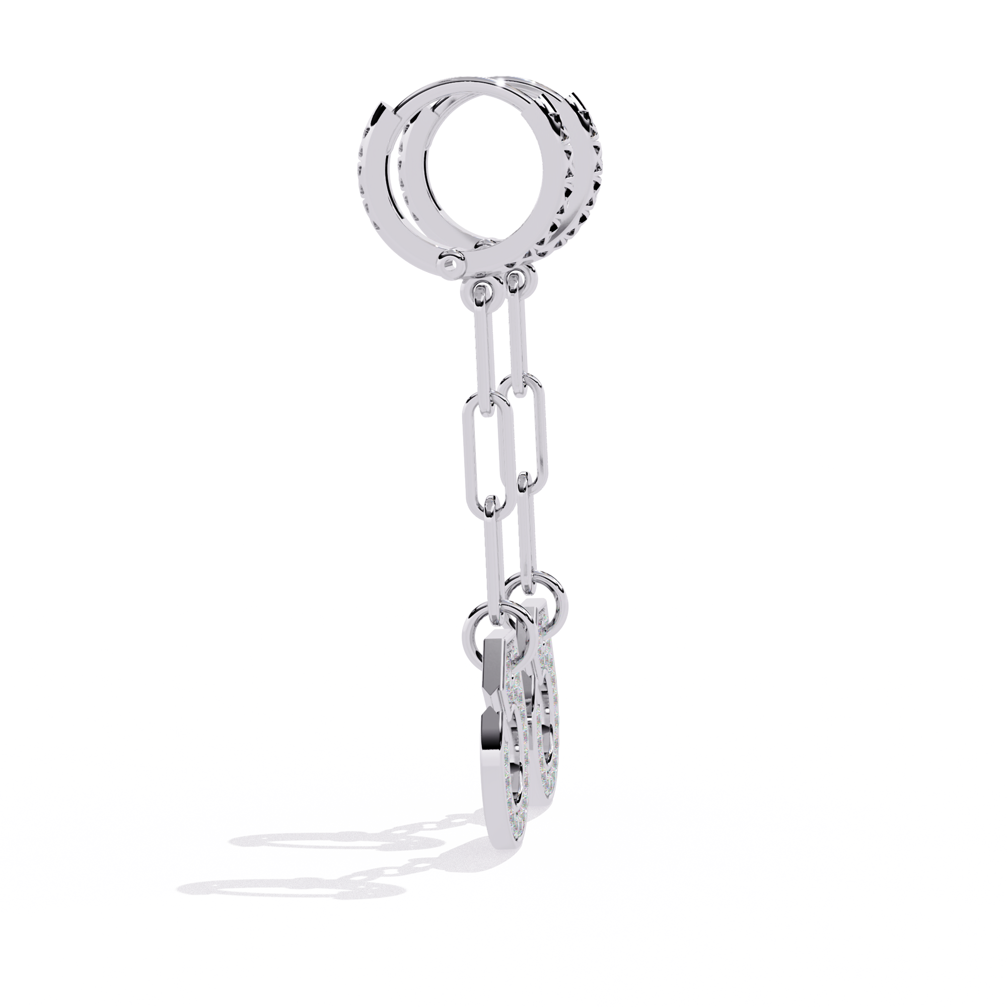 Buy Luxe Chain Hoop Natural Diamond Earrings |Solitairekart