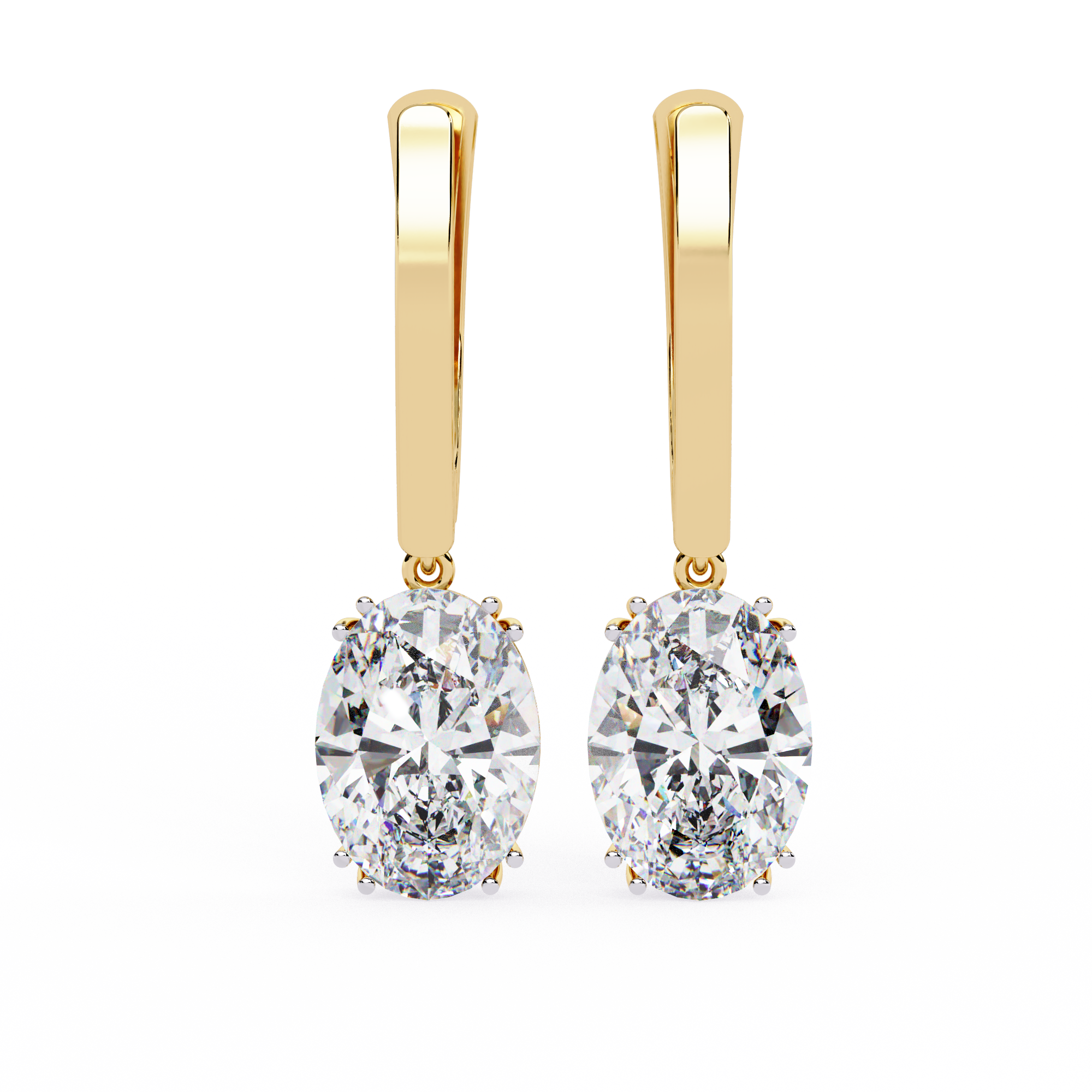 Buy 1.62ct Oval Drop Natural Diamond Earrings |Solitairekart