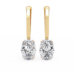 Solitairekart-1.62ct Oval Drop Natural Diamond Earrings-H Color, VS1 Clarity