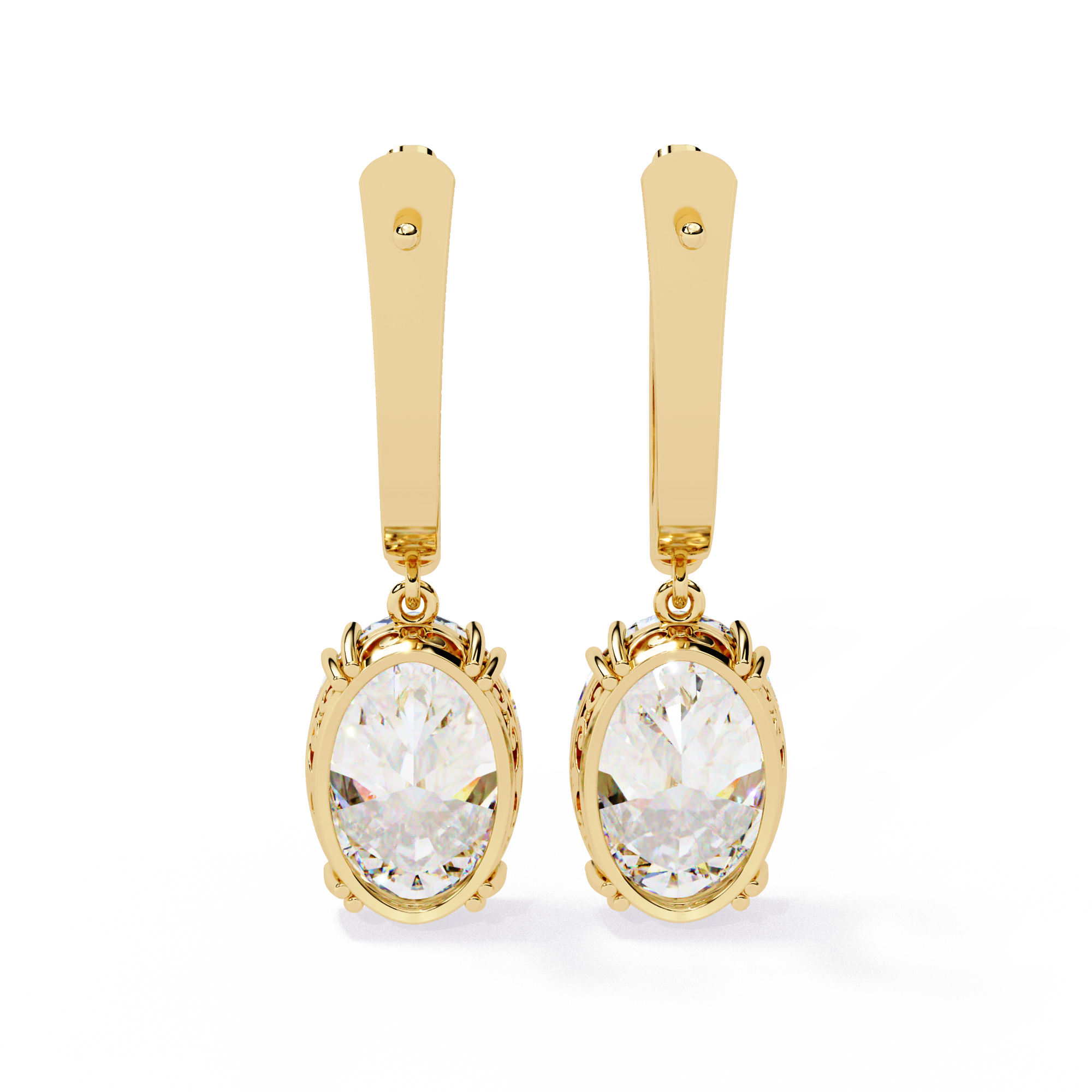 1.62ct Oval Drop Lab Grown Diamond Earrings EF VS