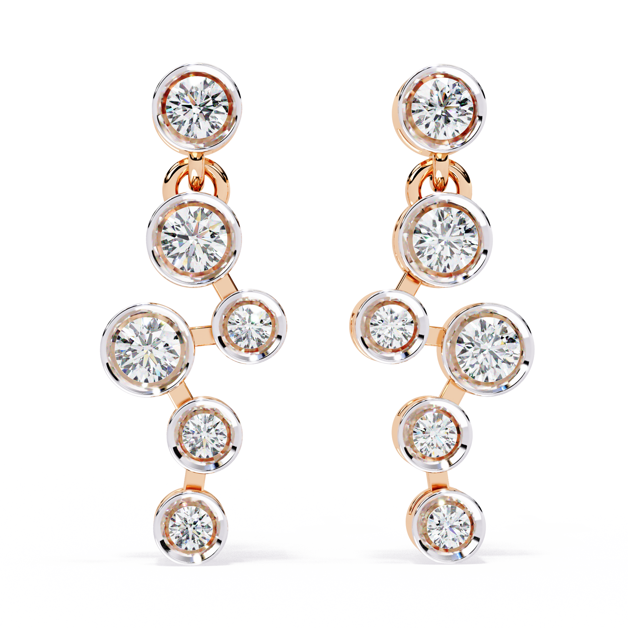 Buy Celestial Cascade Natural Diamond Earrings | Solitairart