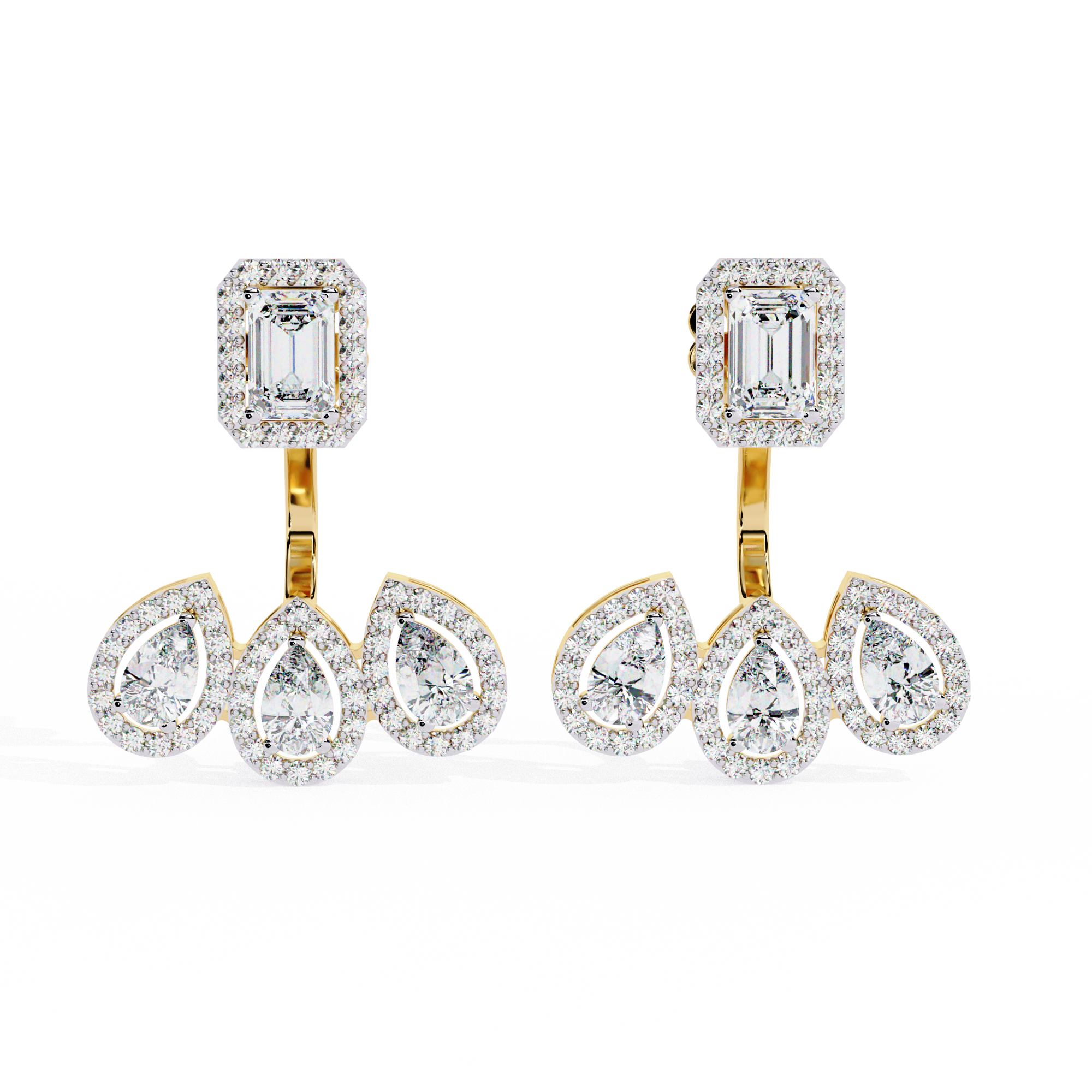 Shop Now Front-Back Natural Diamond Earrings | Solitairekart