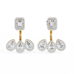 Solitairekart 3.60ct Front-Back Natural Diamond Earrings-J Color, VS1 Clarity