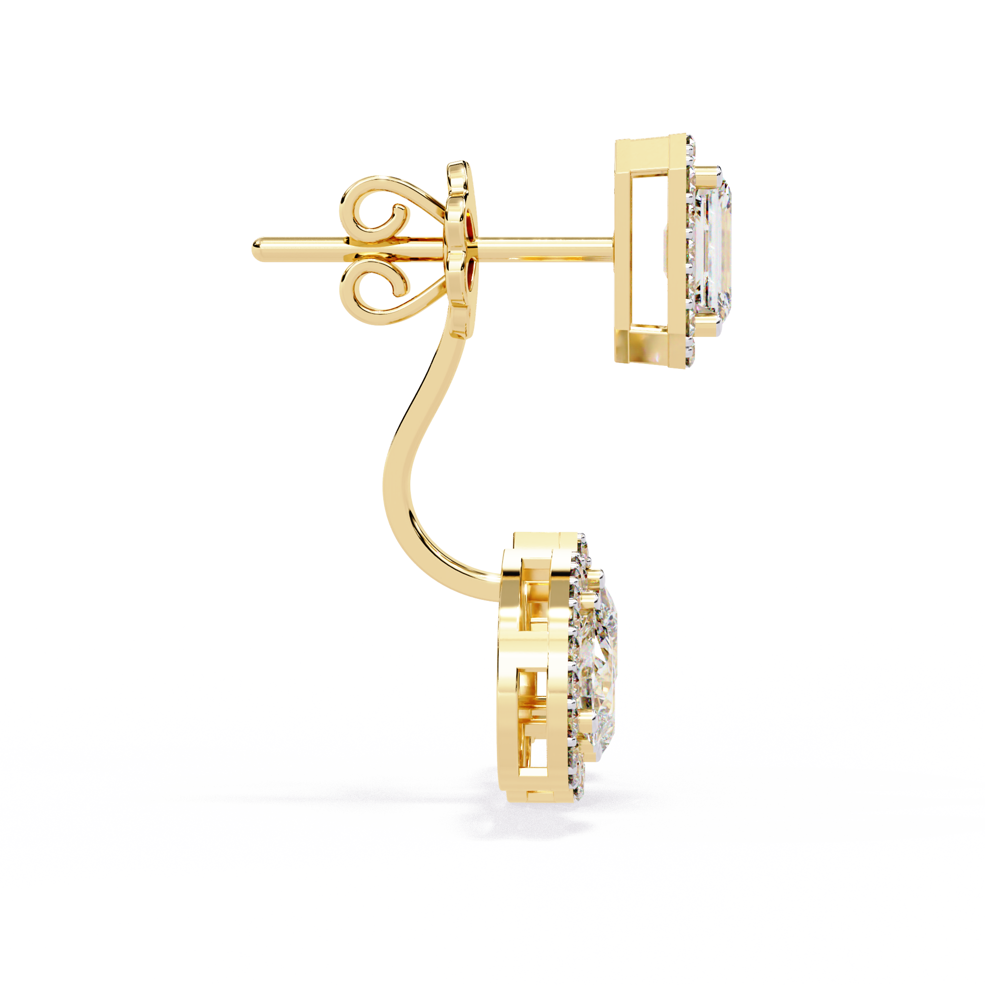3.6ct Front-Back Lab Grown Diamond Earrings EF/VS