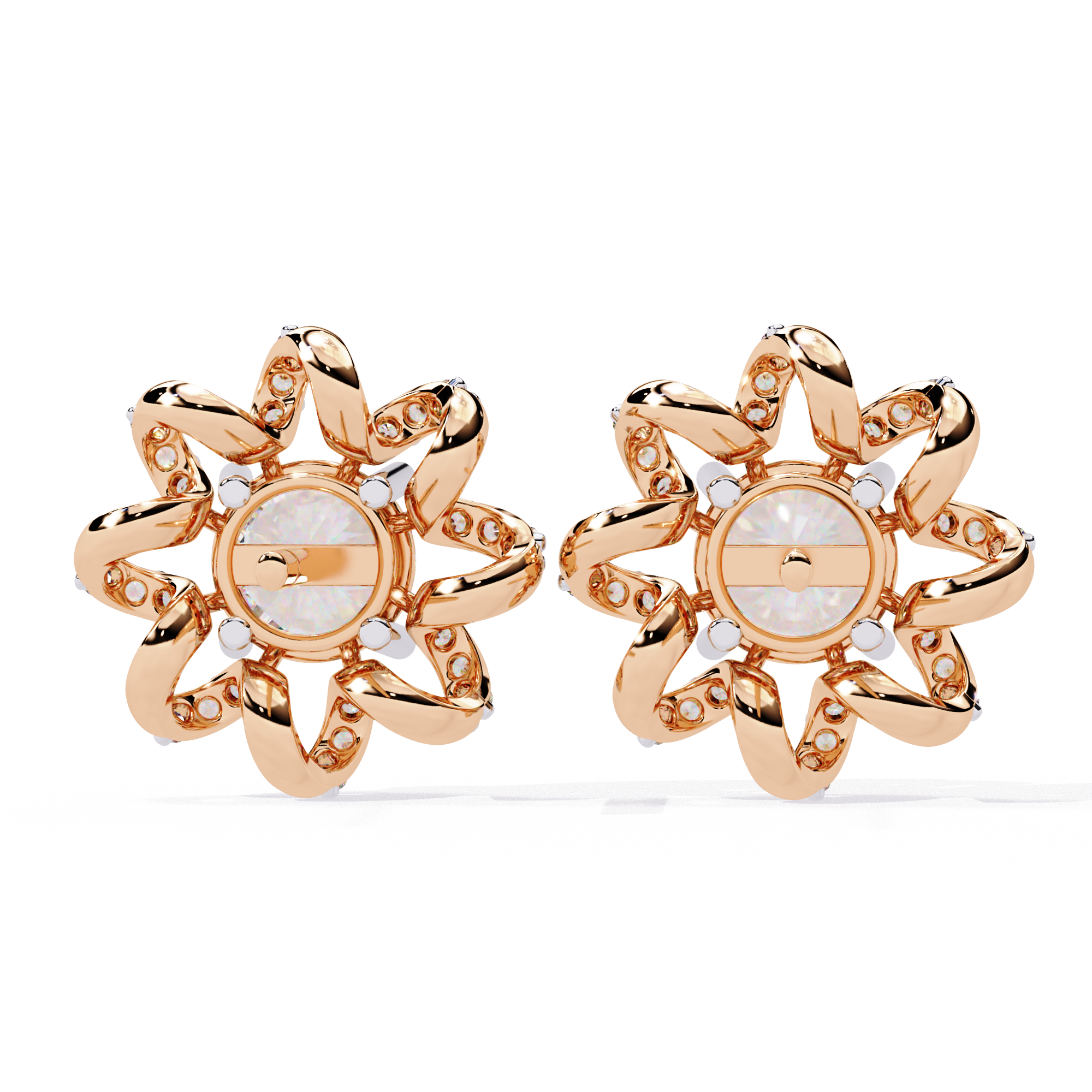 Buy Floral Swirl Natural Diamond Earrings | Solitairekart