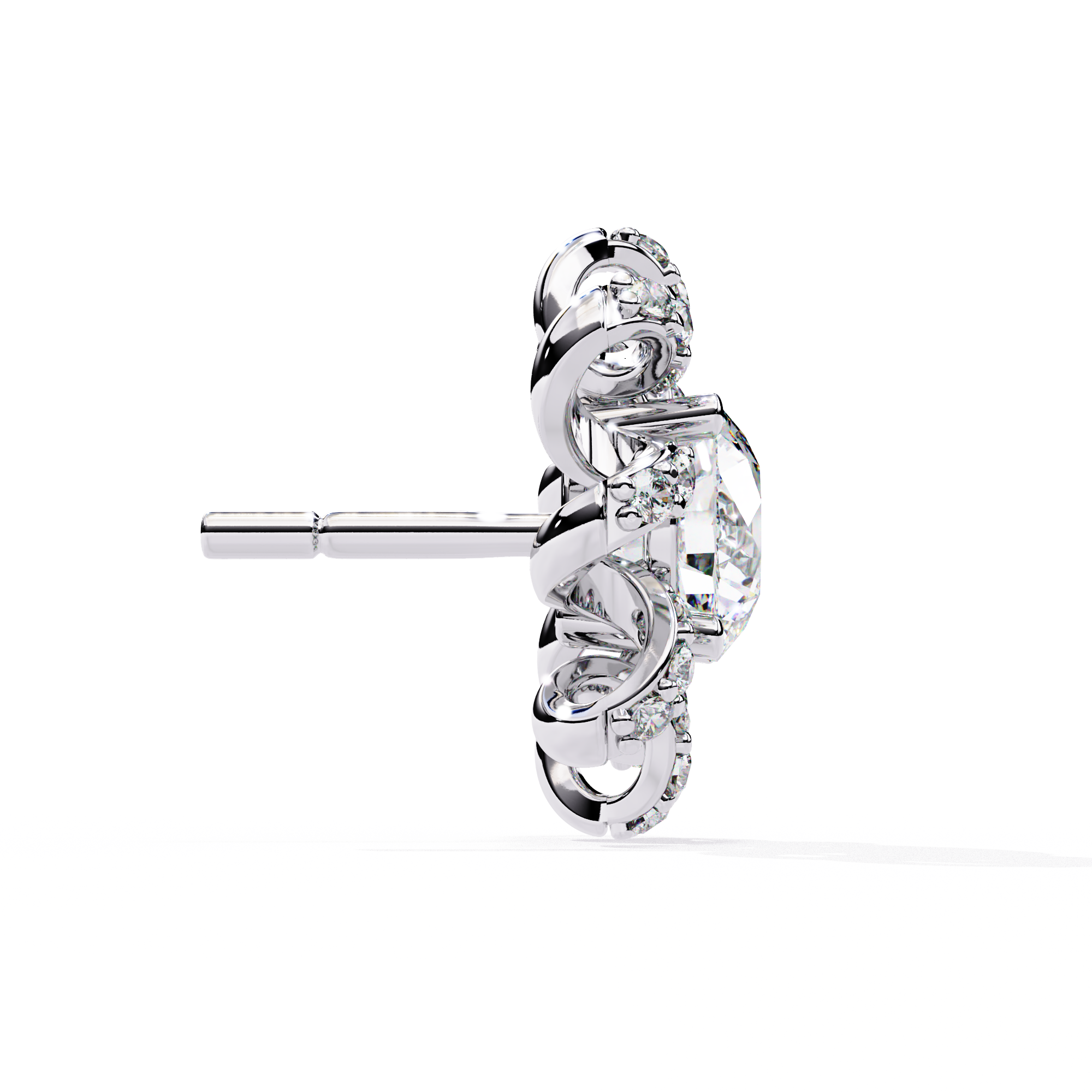 Buy Floral Swirl Natural Diamond Earrings | Solitairekart