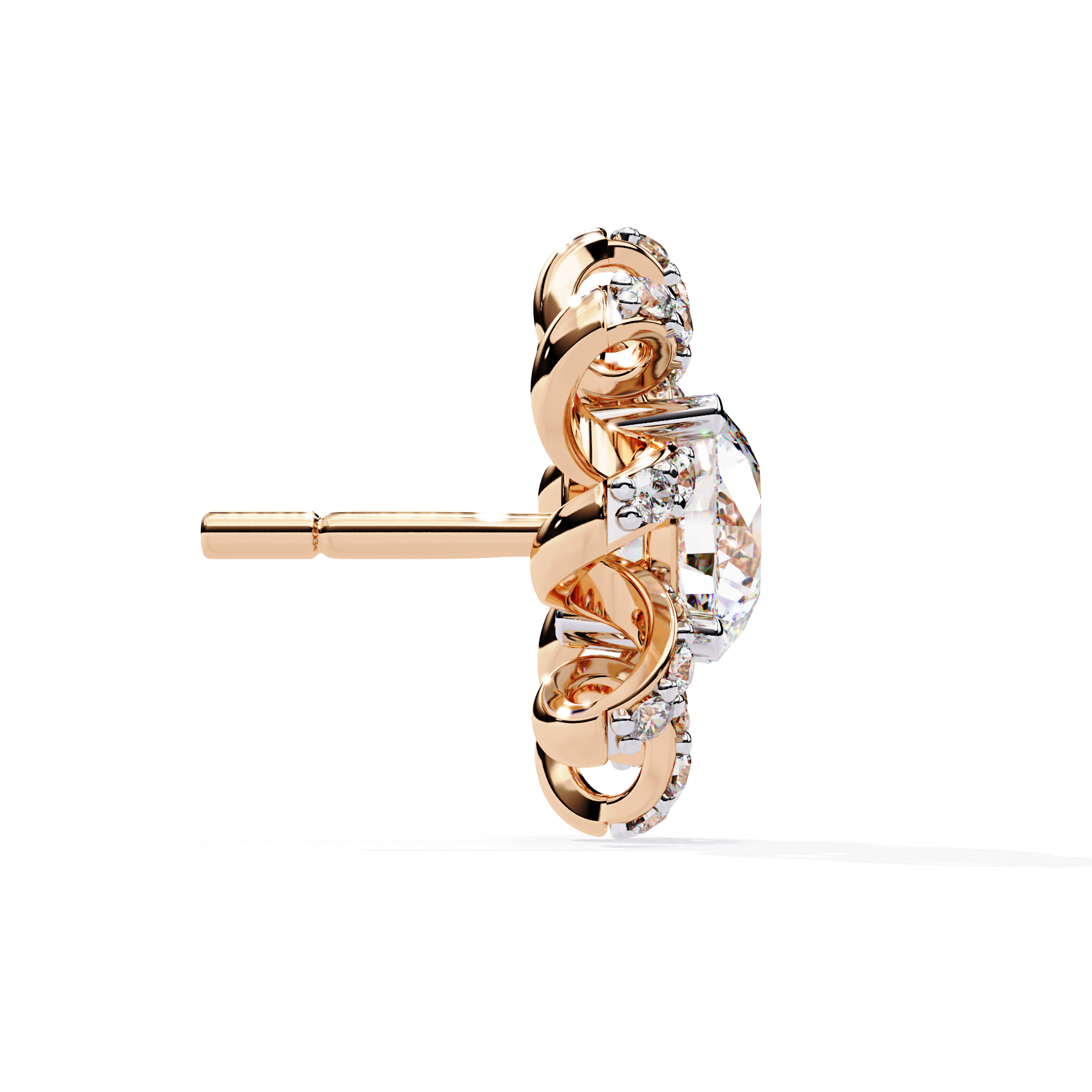 Buy Floral Swirl Natural Diamond Earrings | Solitairekart