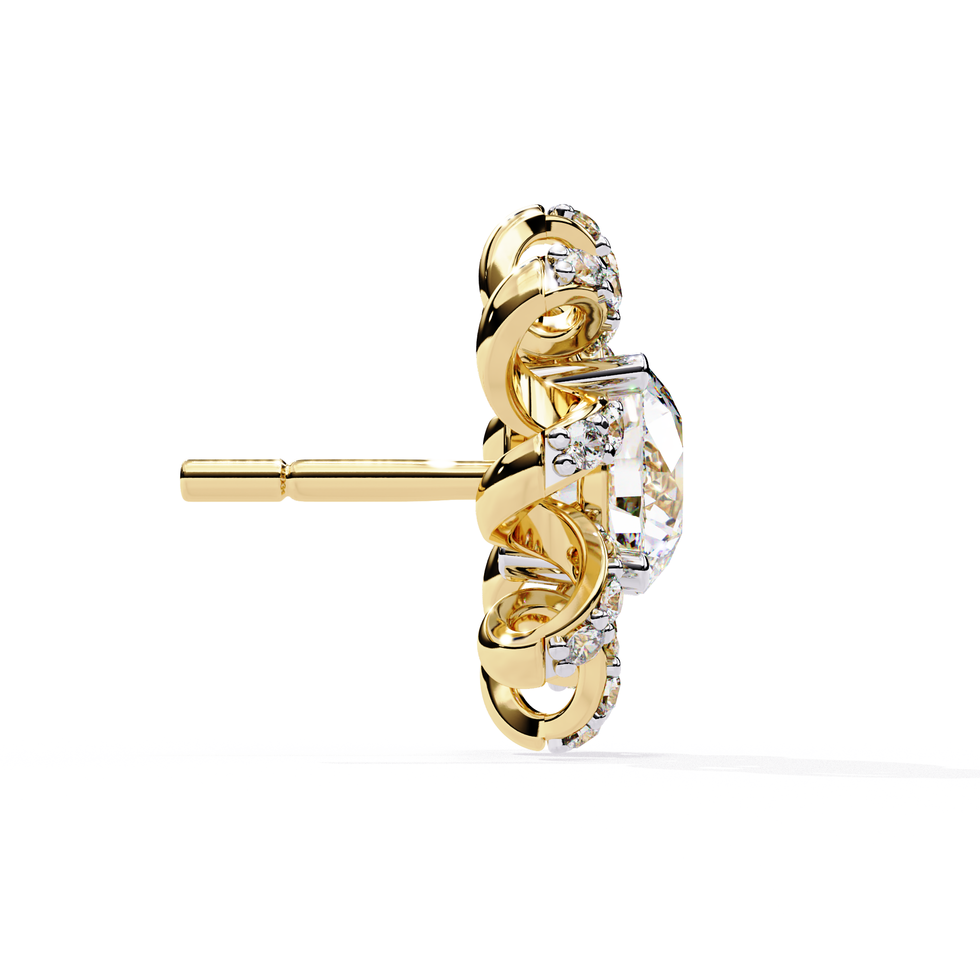 1.93ct Floral Swirl Lab Grown Diamond Earrings EF/VS