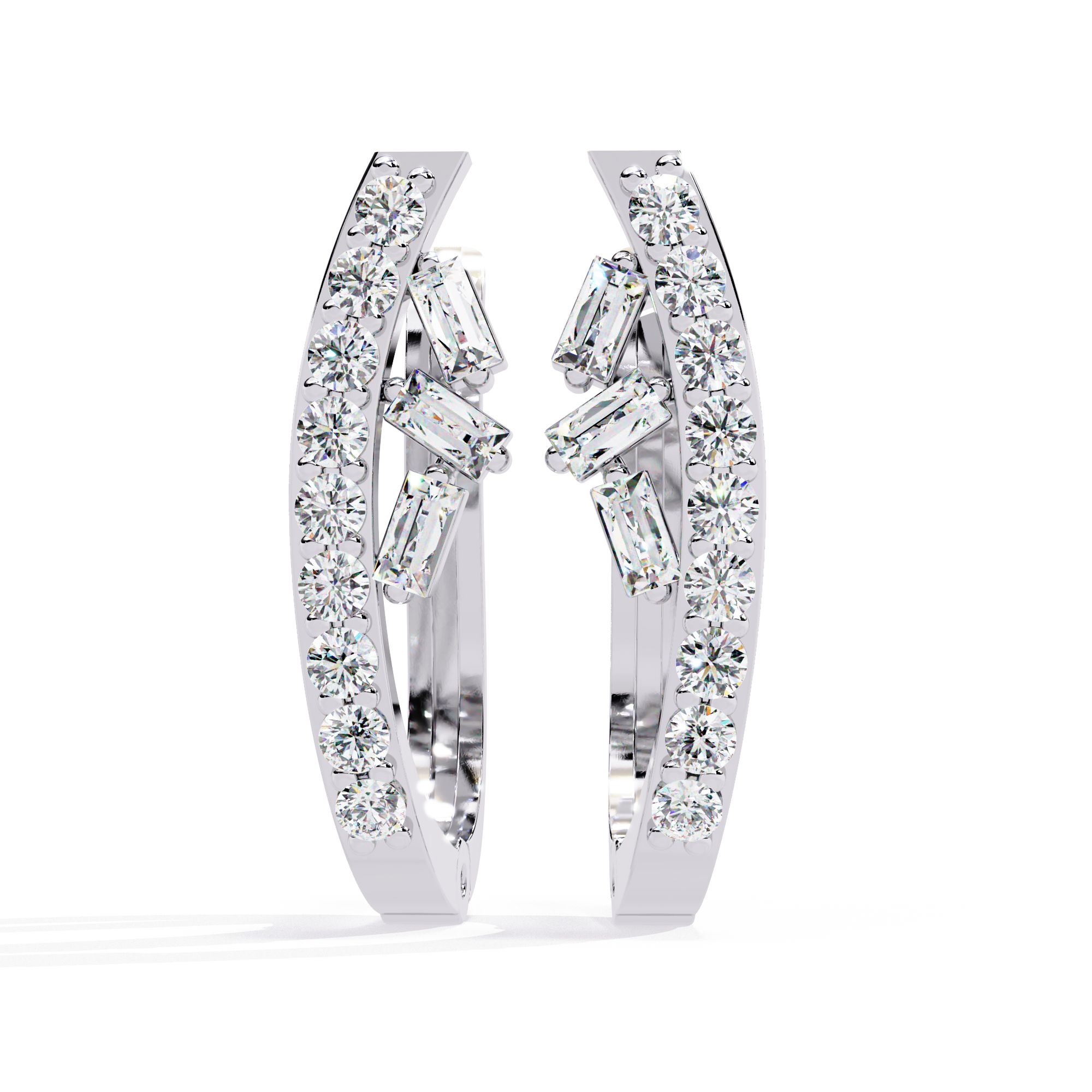 Buy 0.38ct Natural Diamond Hoop Earrings | Solitairekart