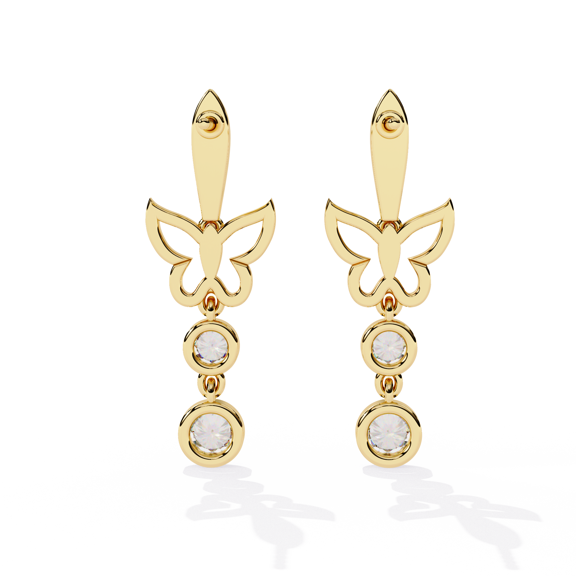 Buy Natural Diamond Butterfly Bloom Earrings | Solitairekart