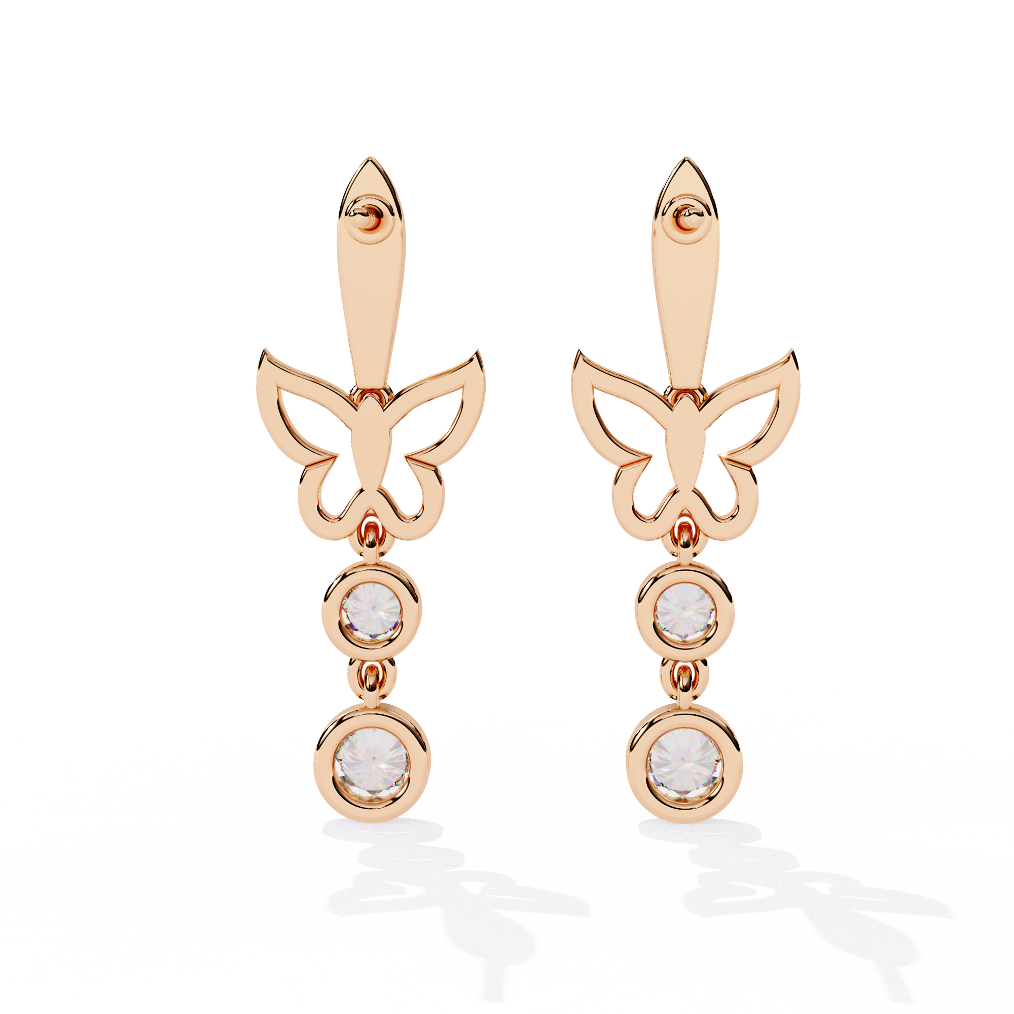 Buy Natural Diamond Butterfly Bloom Earrings | Solitairekart
