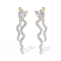 Solitairekart 0.84ct Serpentine Elegance Natural Diamond Earrings-H Color, VS2 Clarity