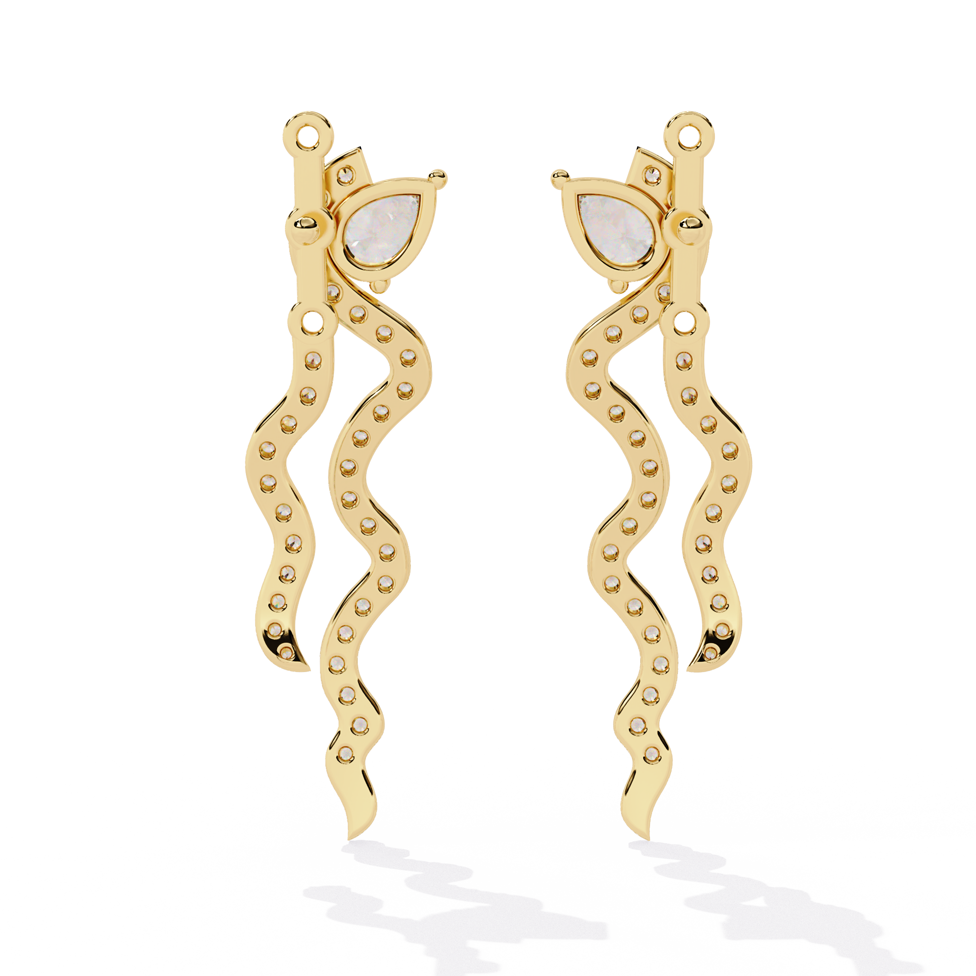 0.84ct Serpentine Lab Grown Diamond Earrings EF/VS