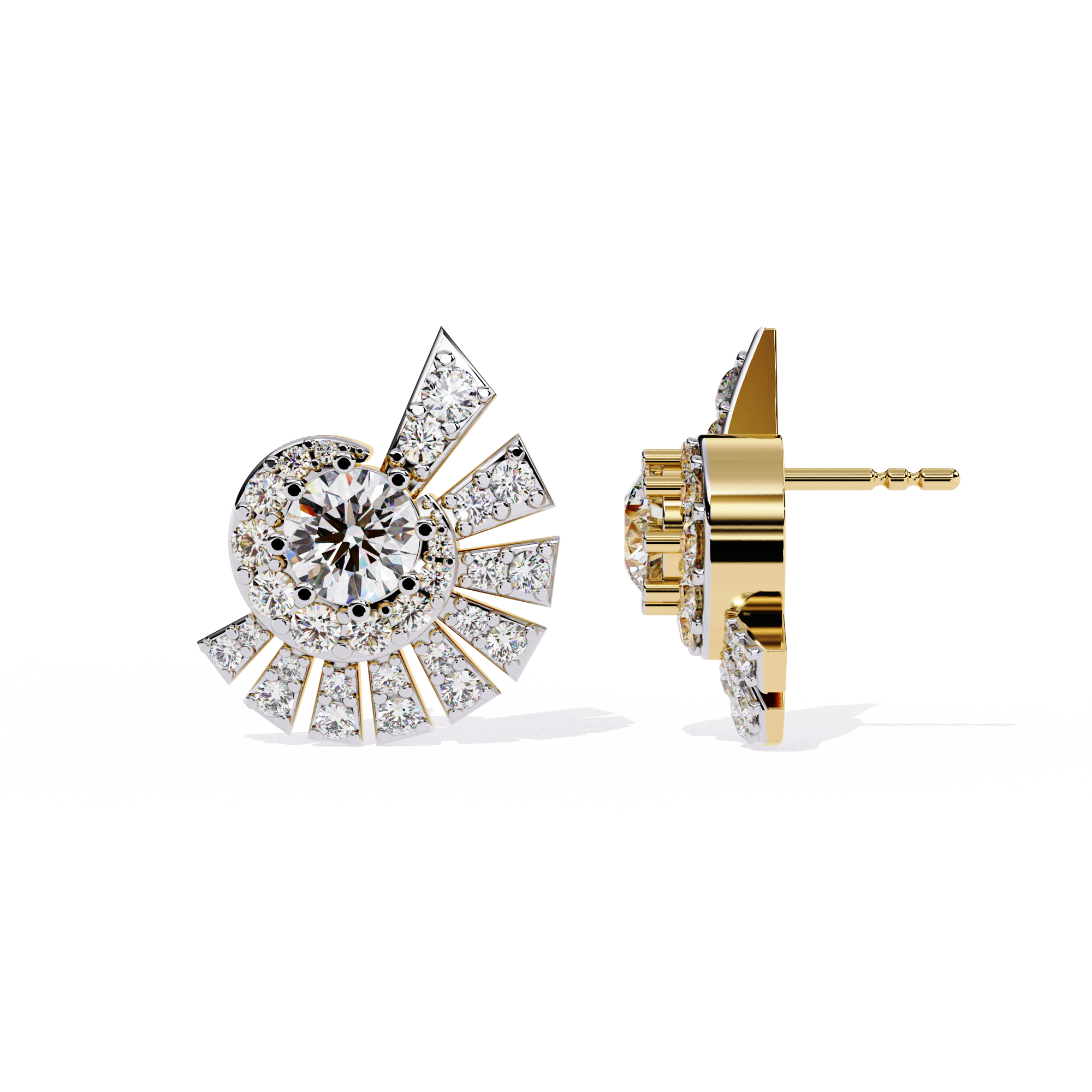 Buy Celestial Burst Natural Diamond Earrings |Solitairekart