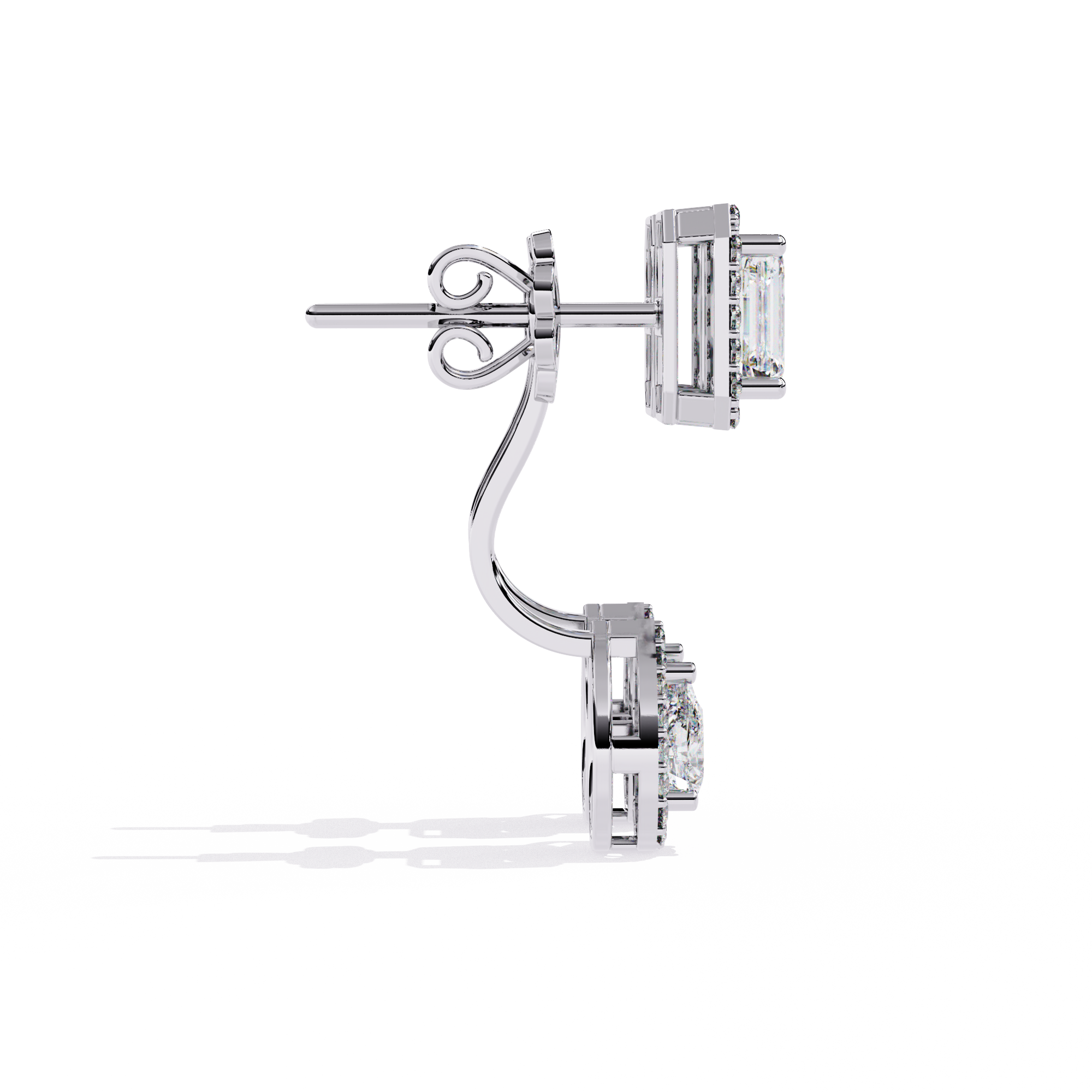 Buy Emerald Teardrop Natural Diamond Earring |Solitairekart