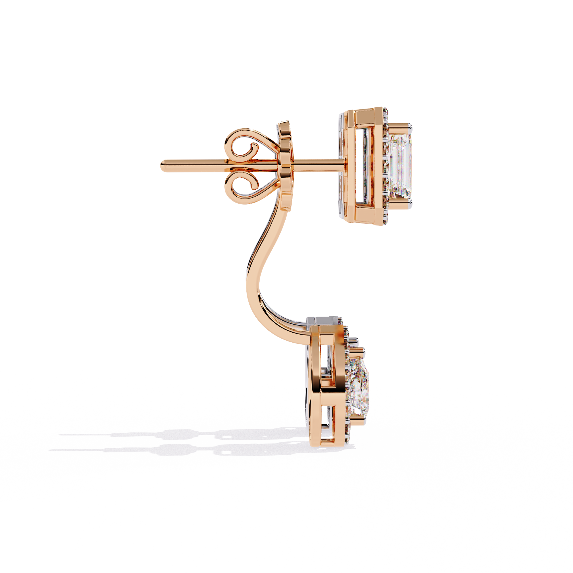 Buy Emerald Teardrop Natural Diamond Earring |Solitairekart