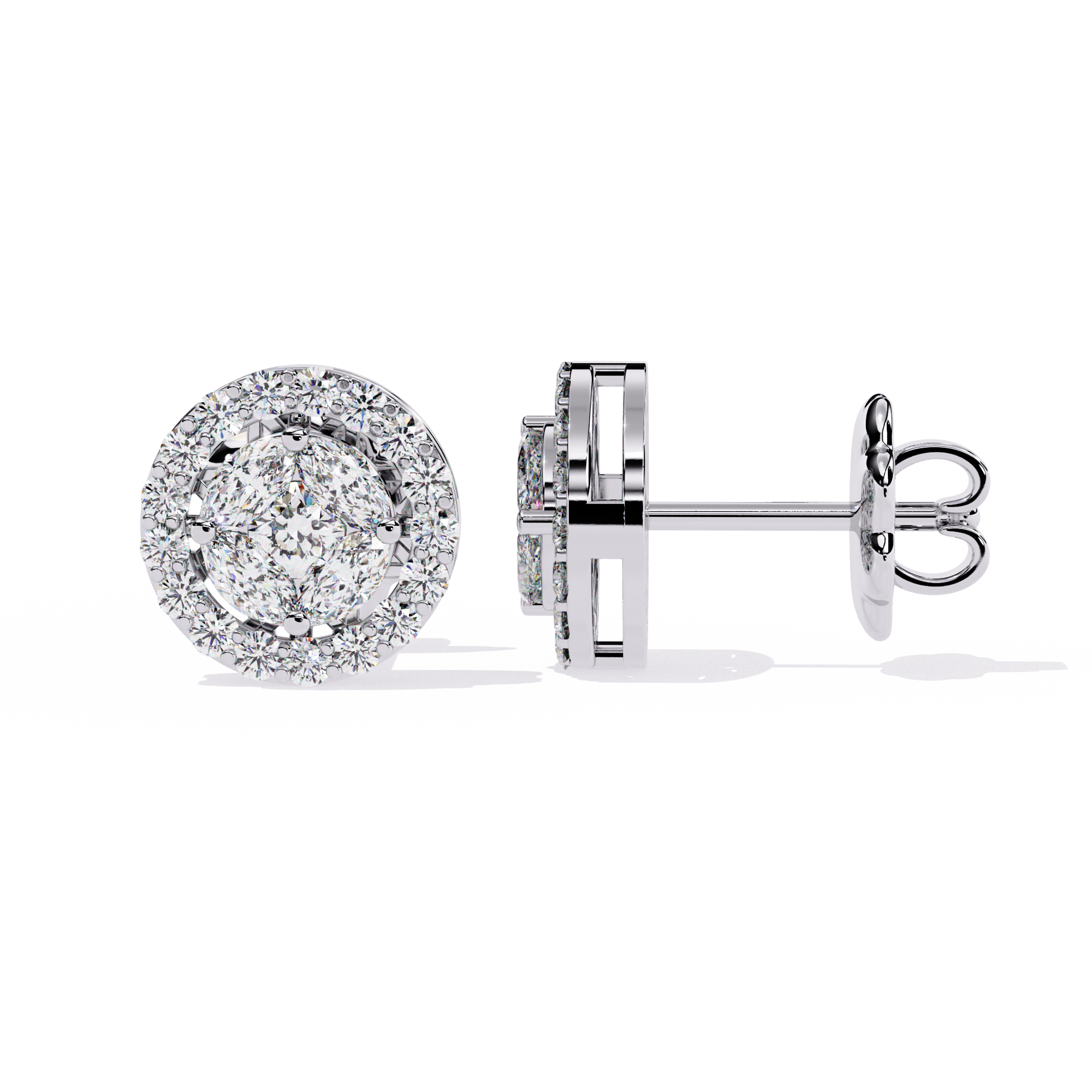 Buy Celestial Natural Diamond Halo Earrings | Solitairkart