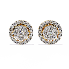 Solitairkart 1.51ct Celestial Natural Diamond Halo Earrings-IJ Color, VS Clarity
