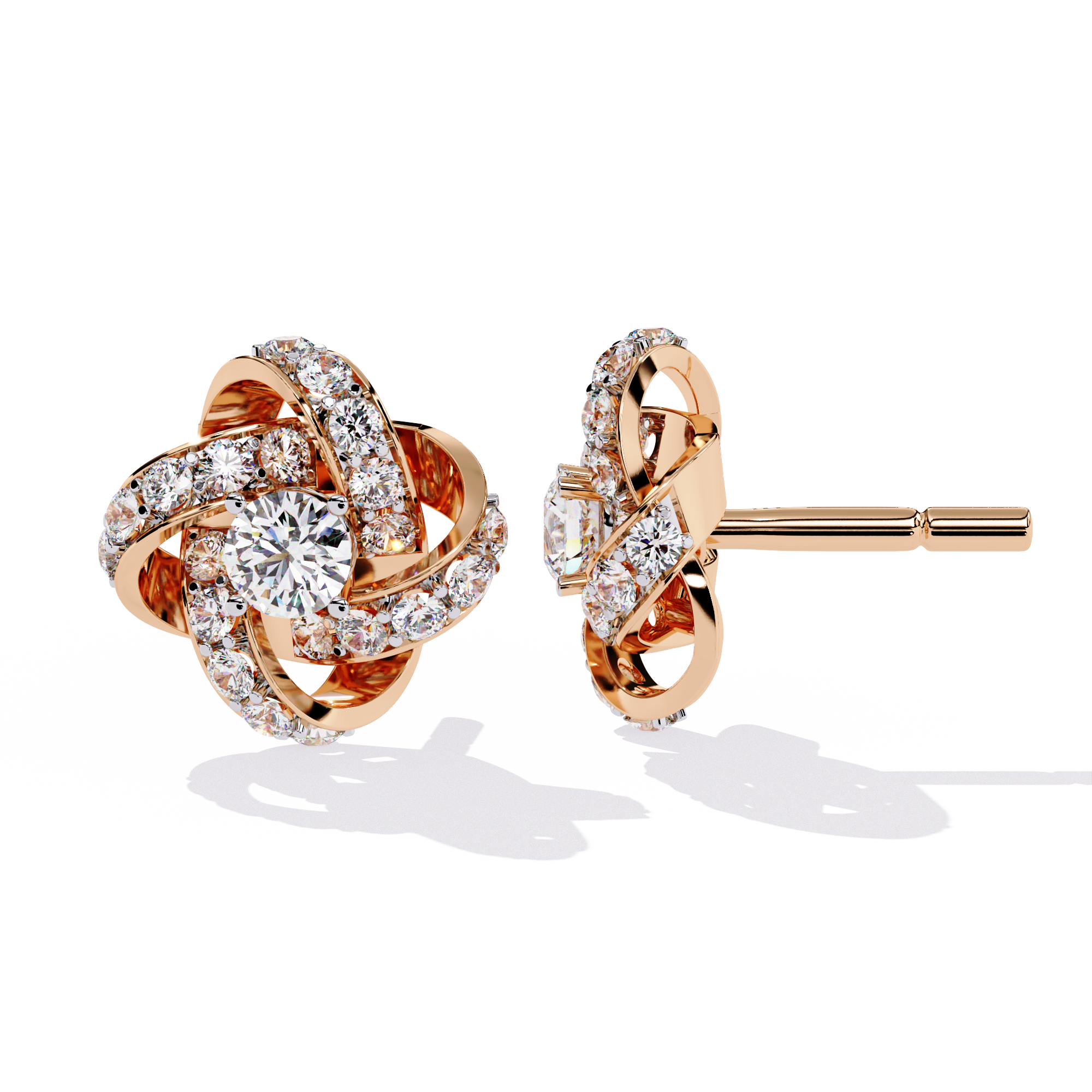 0.88 Carat Lab-Grown Diamond Knot Earrings – EF Color VS Clarity