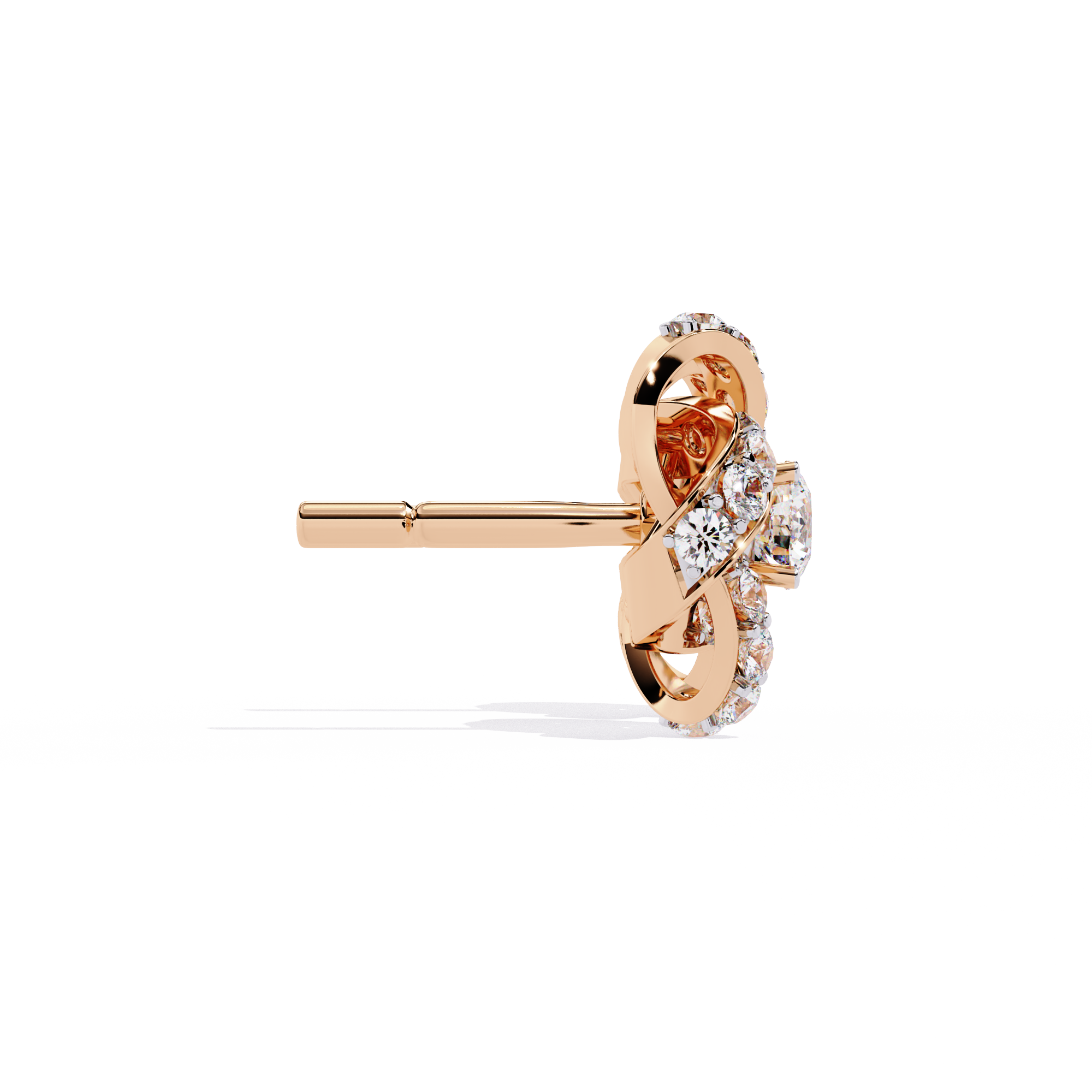 Buy 0.88ct Natural Diamond Knot Earrings | Solitairekart