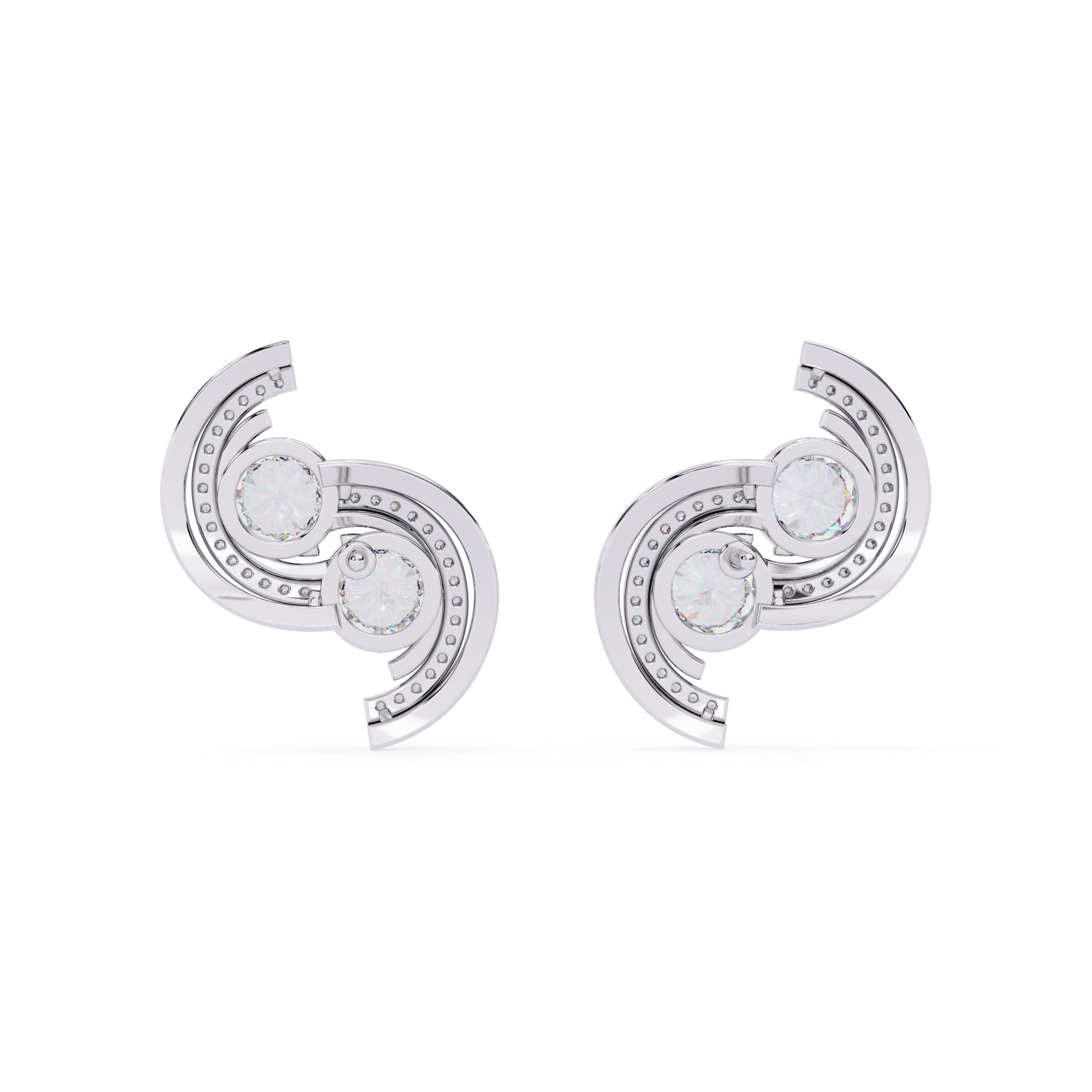 Buy Lustrous Spiral Natural Diamond Earrings |Solitairekart