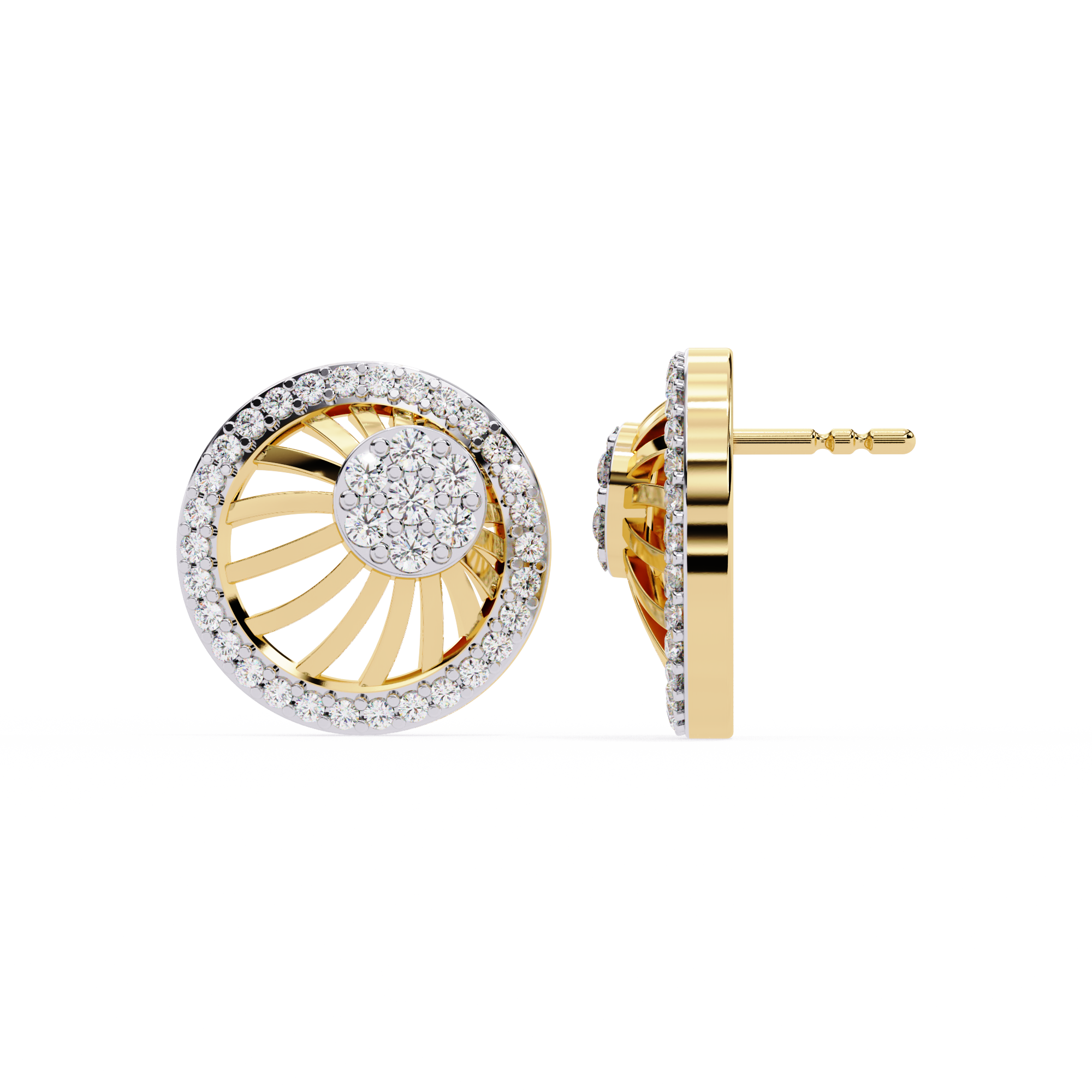 0.38ct Lab Grown Diamond Sunburst Earrings