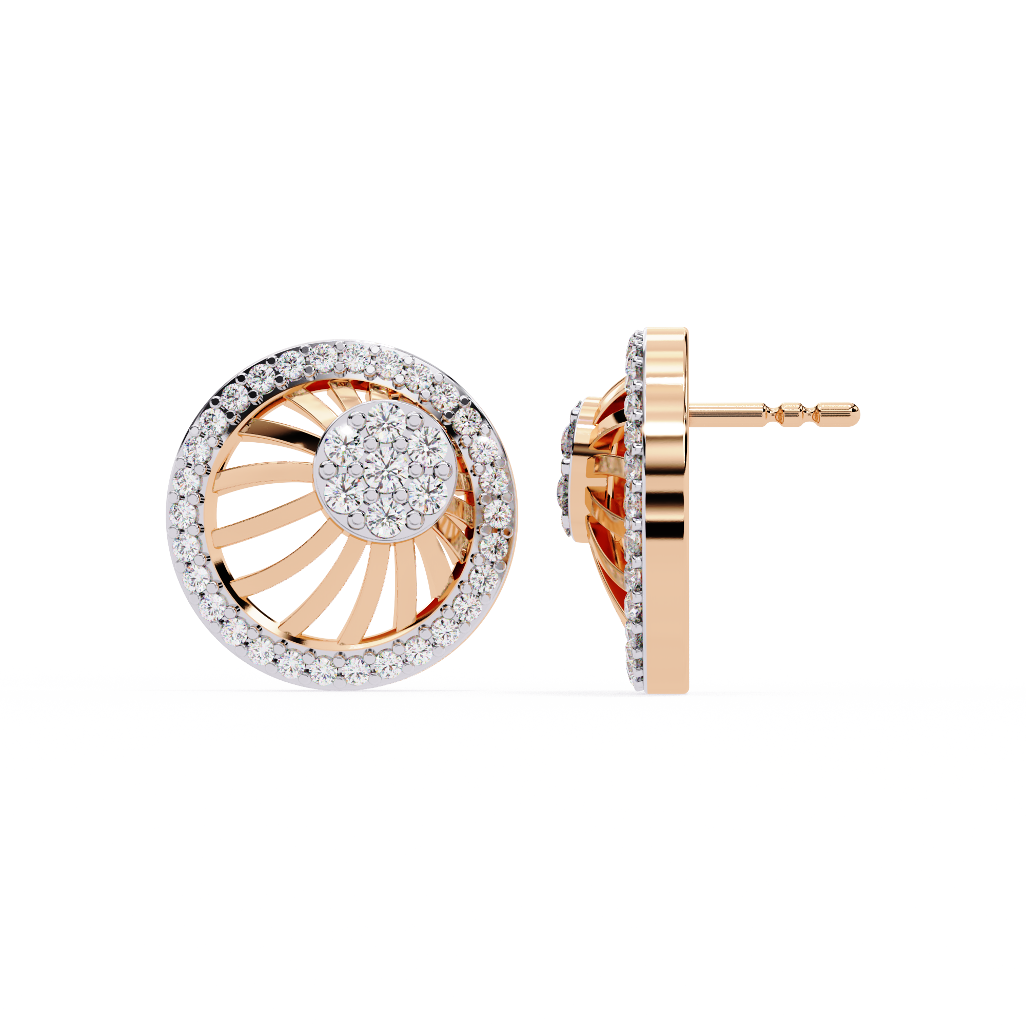0.38ct Lab Grown Diamond Sunburst Earrings