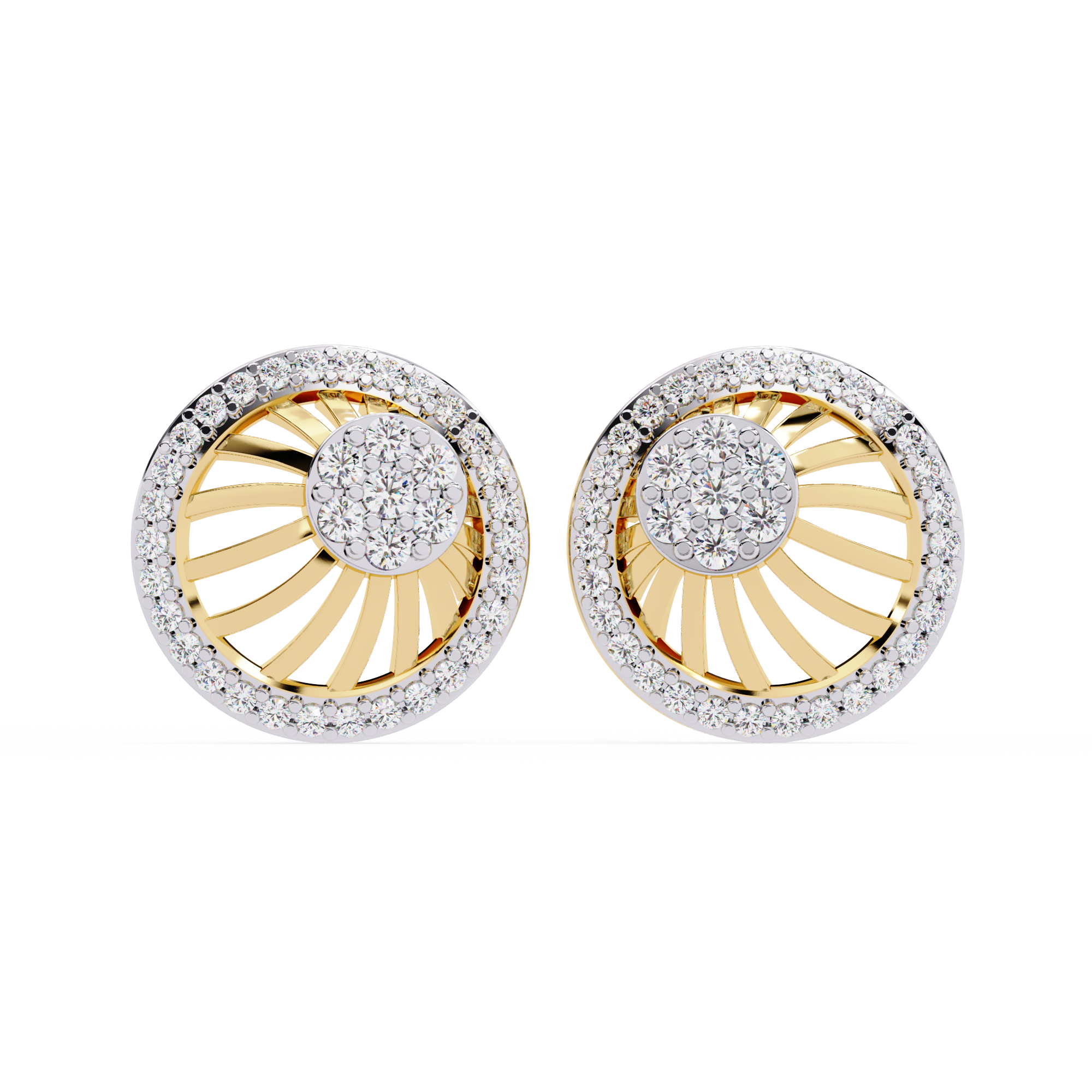 0.38ct Lab Grown Diamond Sunburst Earrings