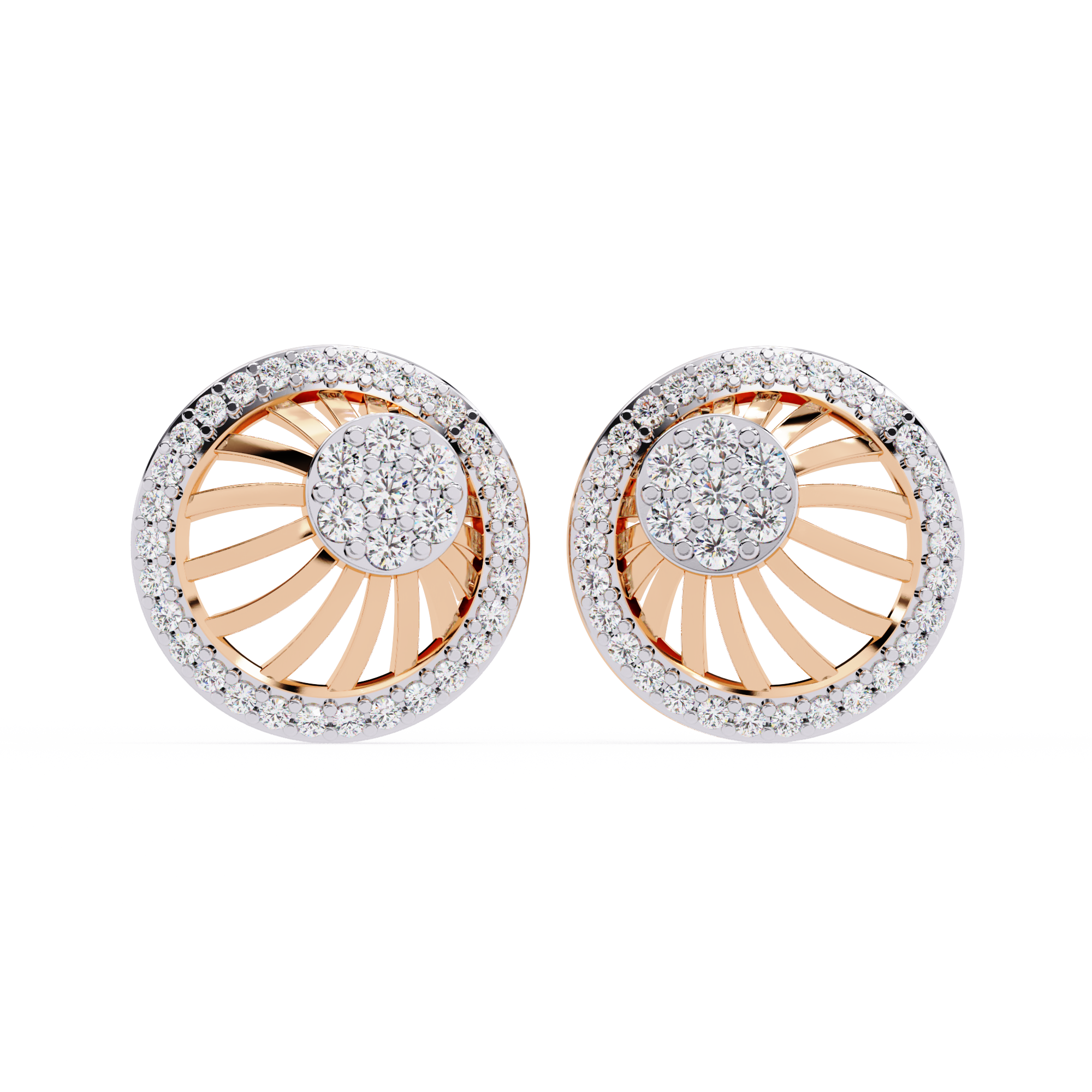 0.38ct Lab Grown Diamond Sunburst Earrings