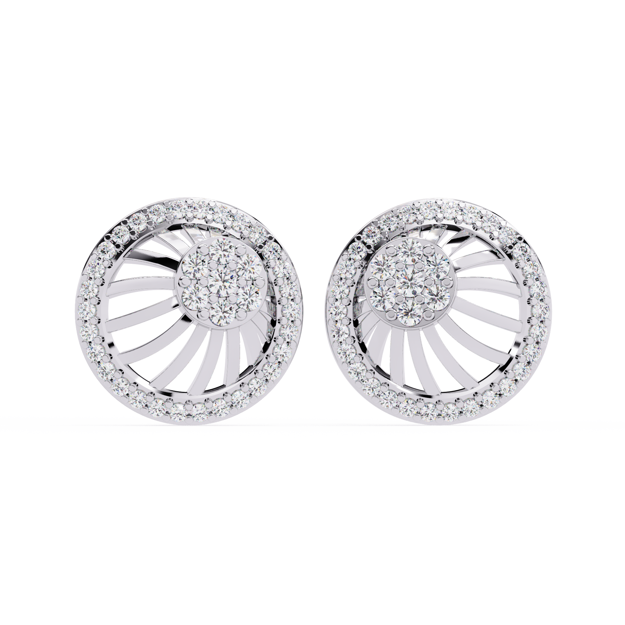 0.38ct Lab Grown Diamond Sunburst Earrings