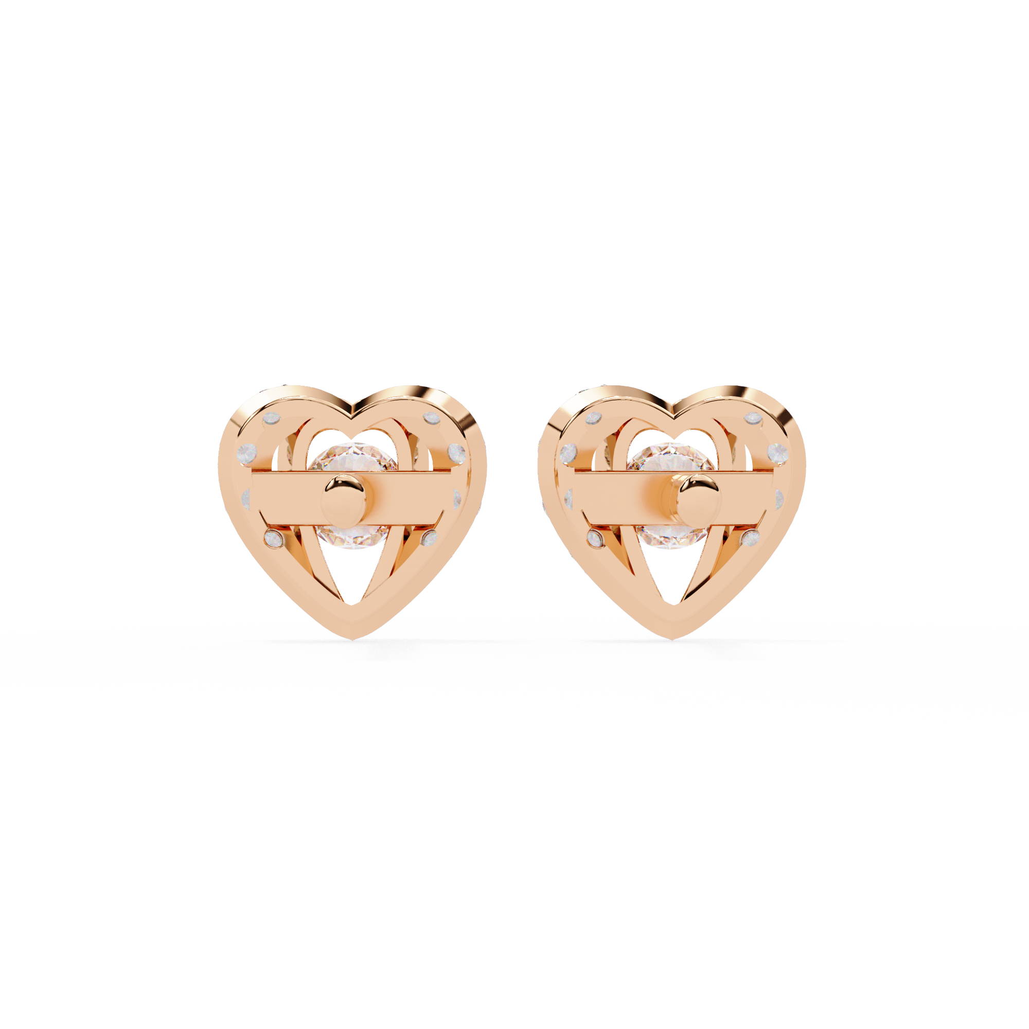 0.74ct Natural Diamond Heart Earrings