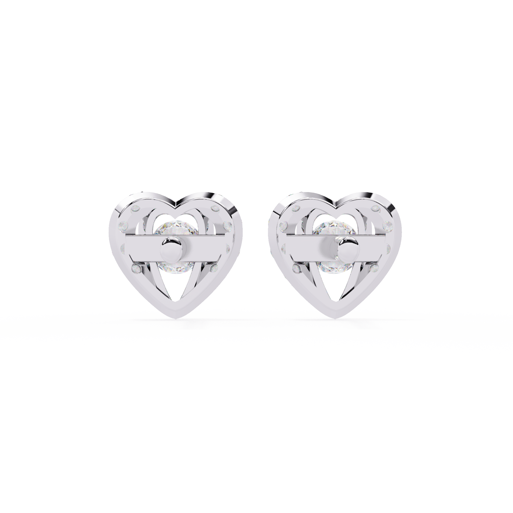 0.74ct Natural Diamond Heart Earrings