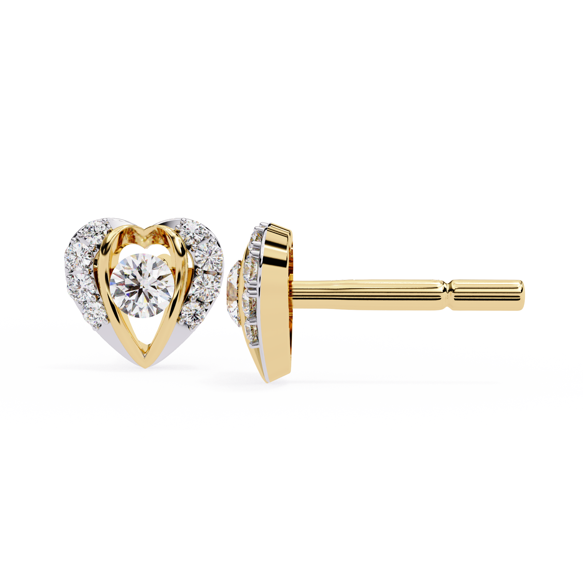 0.74ct Natural Diamond Heart Earrings
