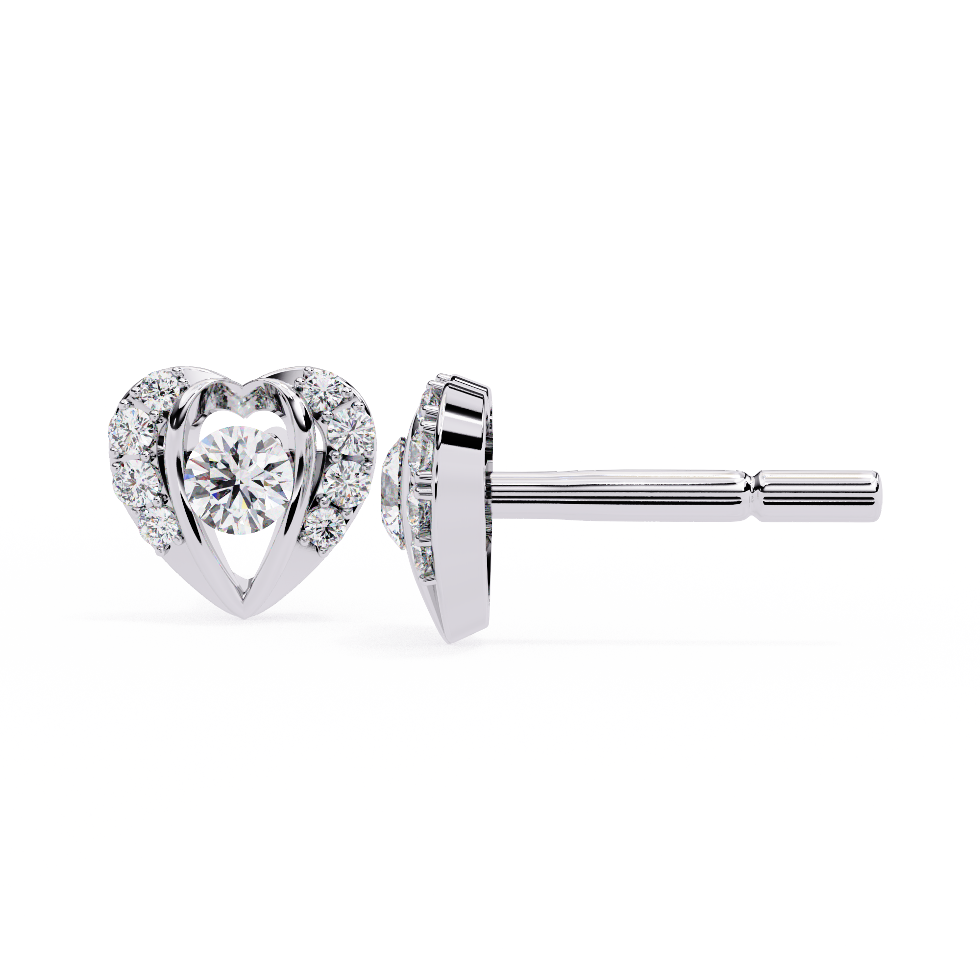 0.74ct Heart Motif Lab Grown Diamond Earrings – EF Color VS Clarity