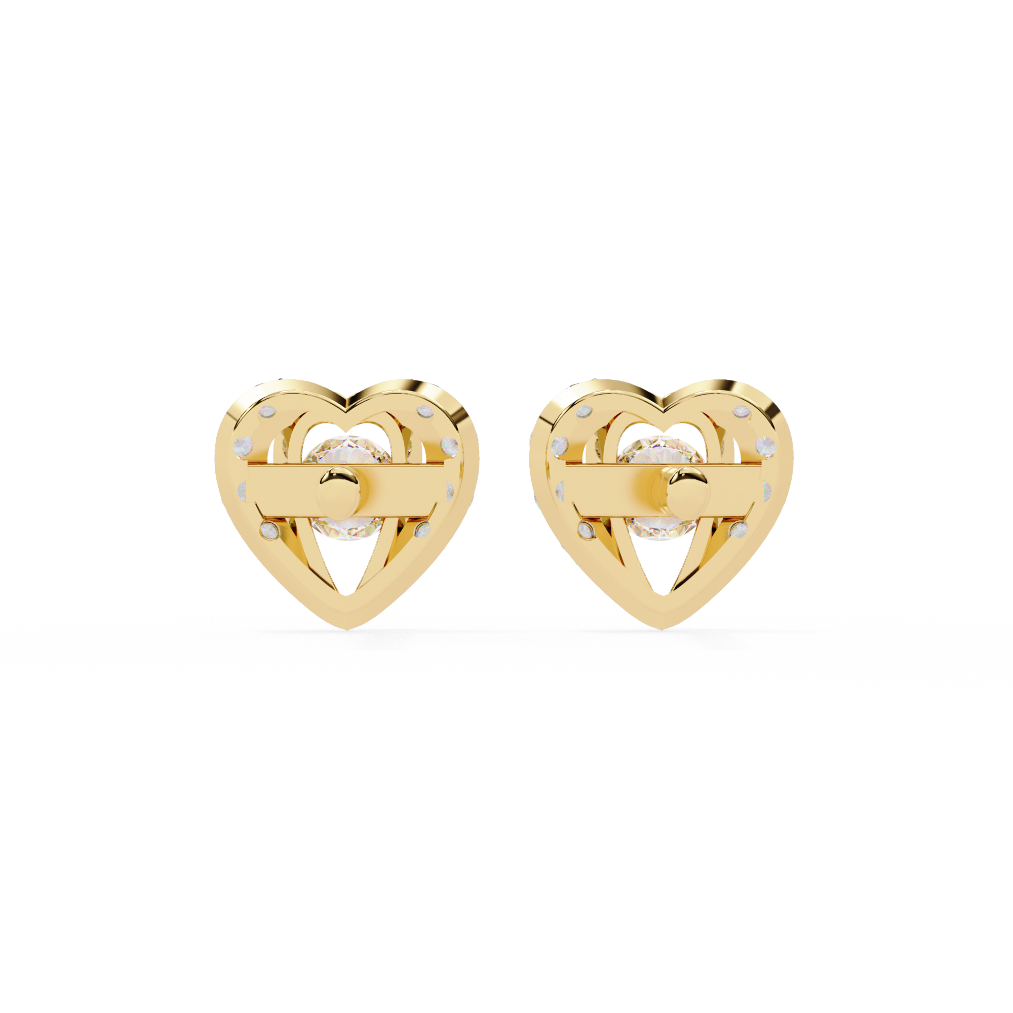 0.74ct Heart Motif Lab Grown Diamond Earrings – EF Color VS Clarity