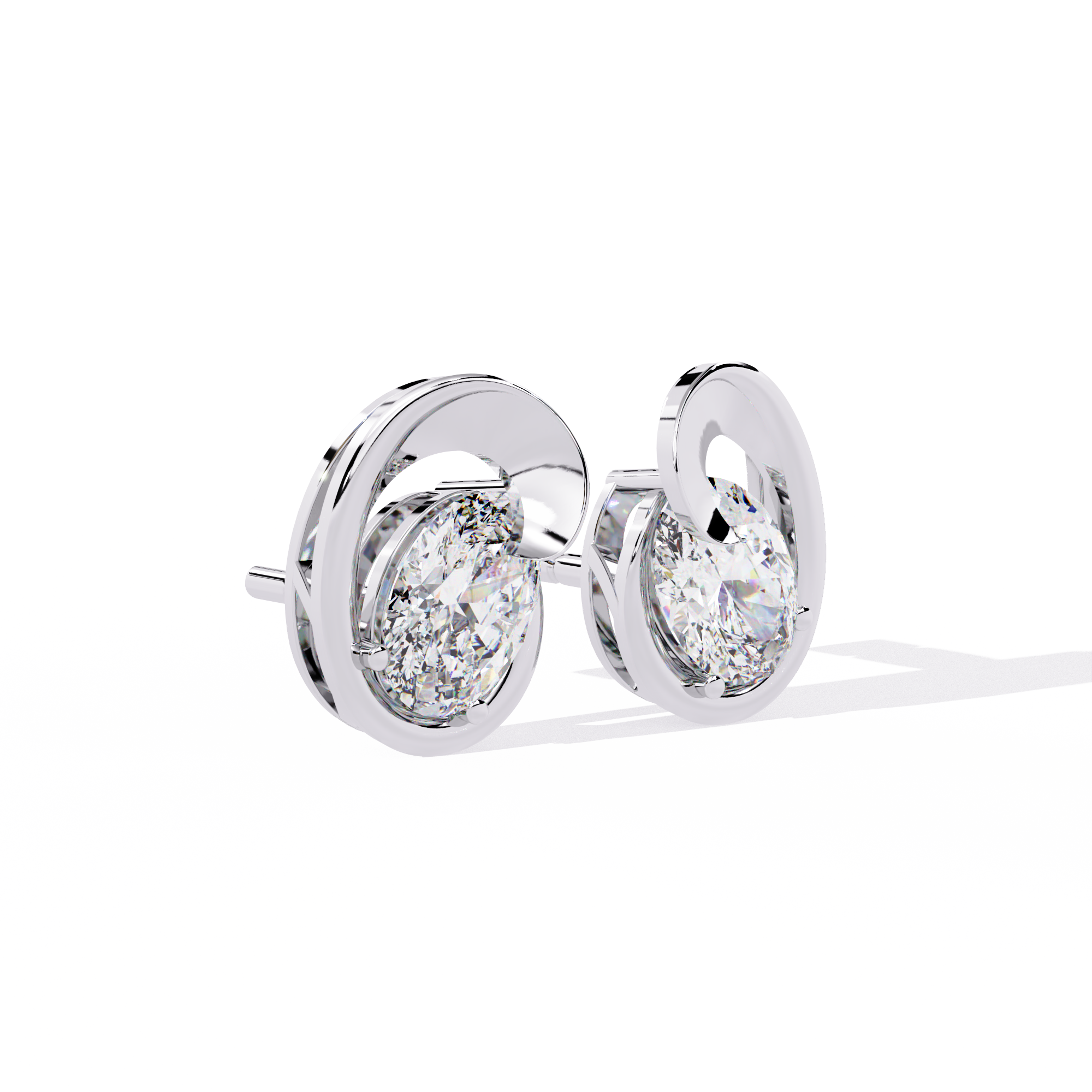 1.32ct Oval Stud Lab Grown Diamond Earrings