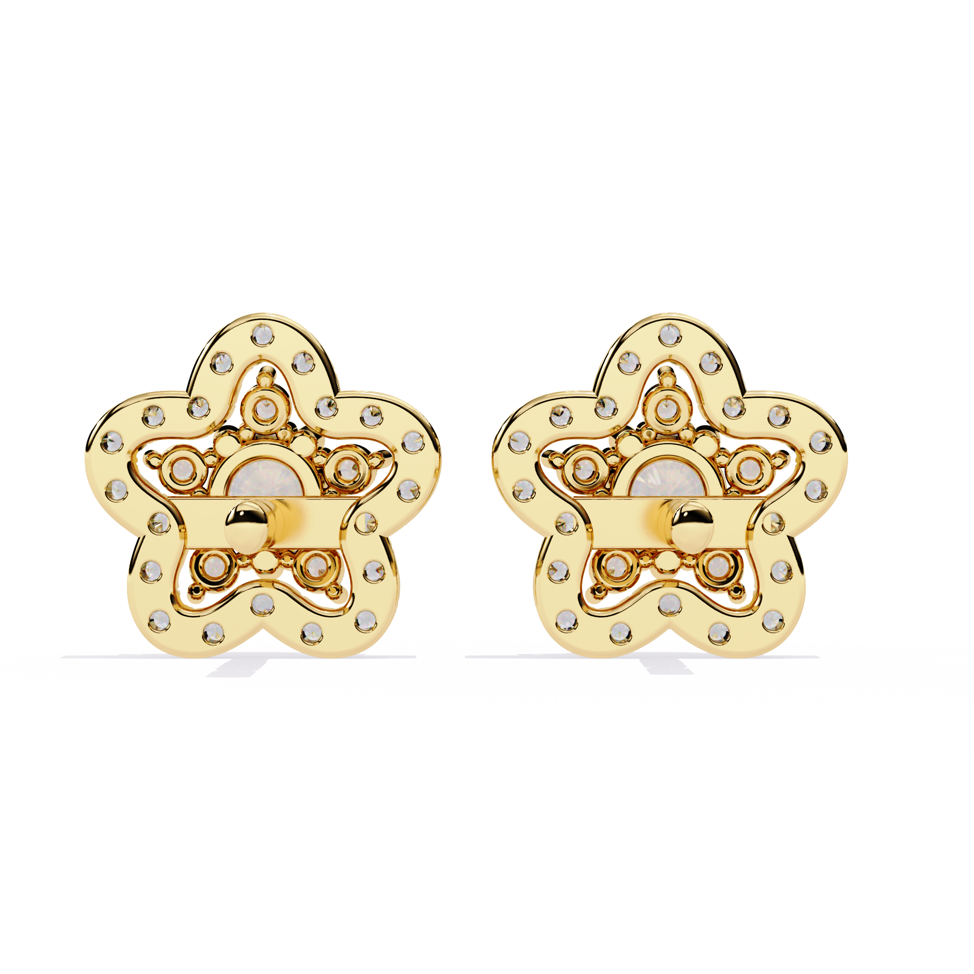 0.87ct Floral Lab Grown Diamond Earrings