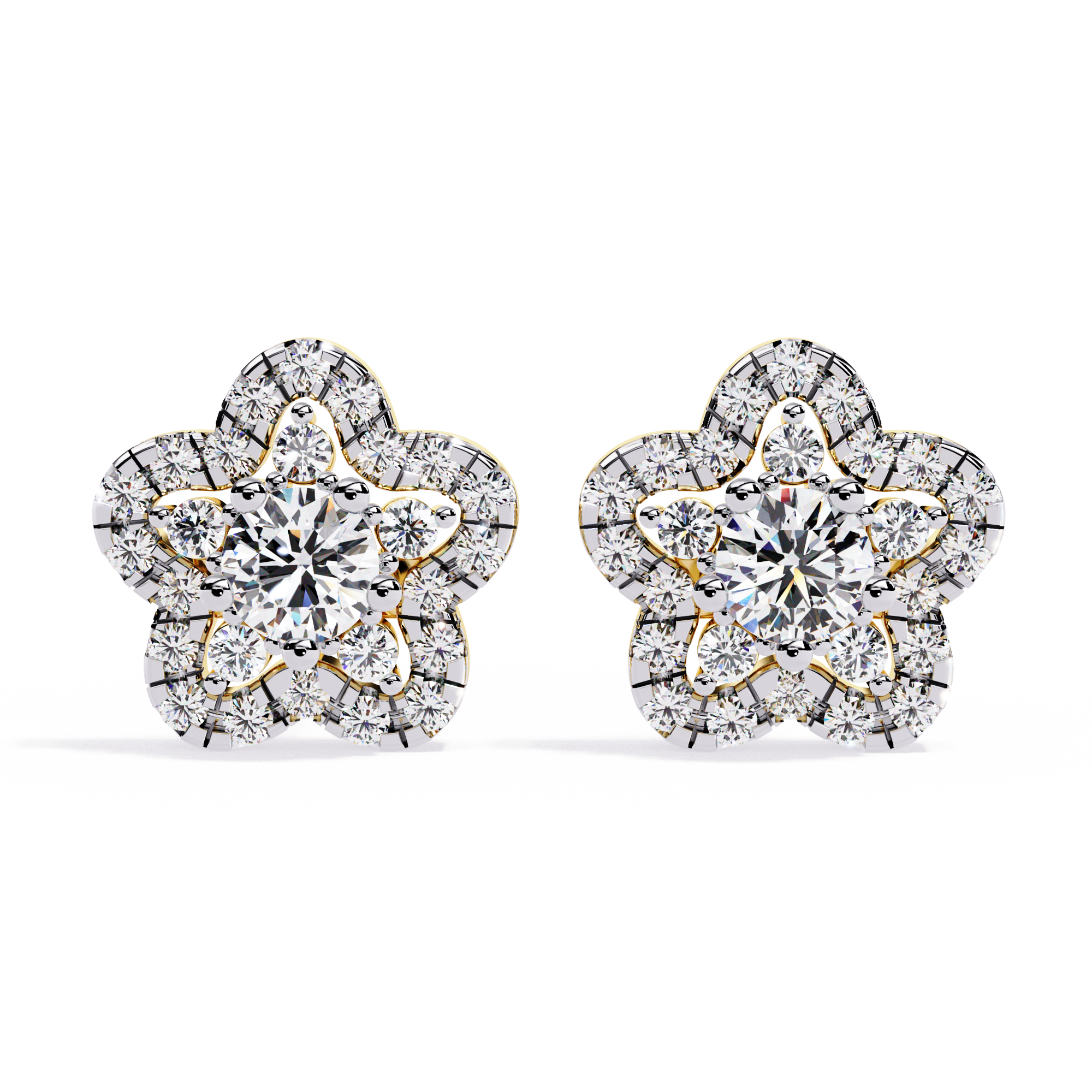 0.87ct Natural Diamond Floral Earrings | Solitairekart