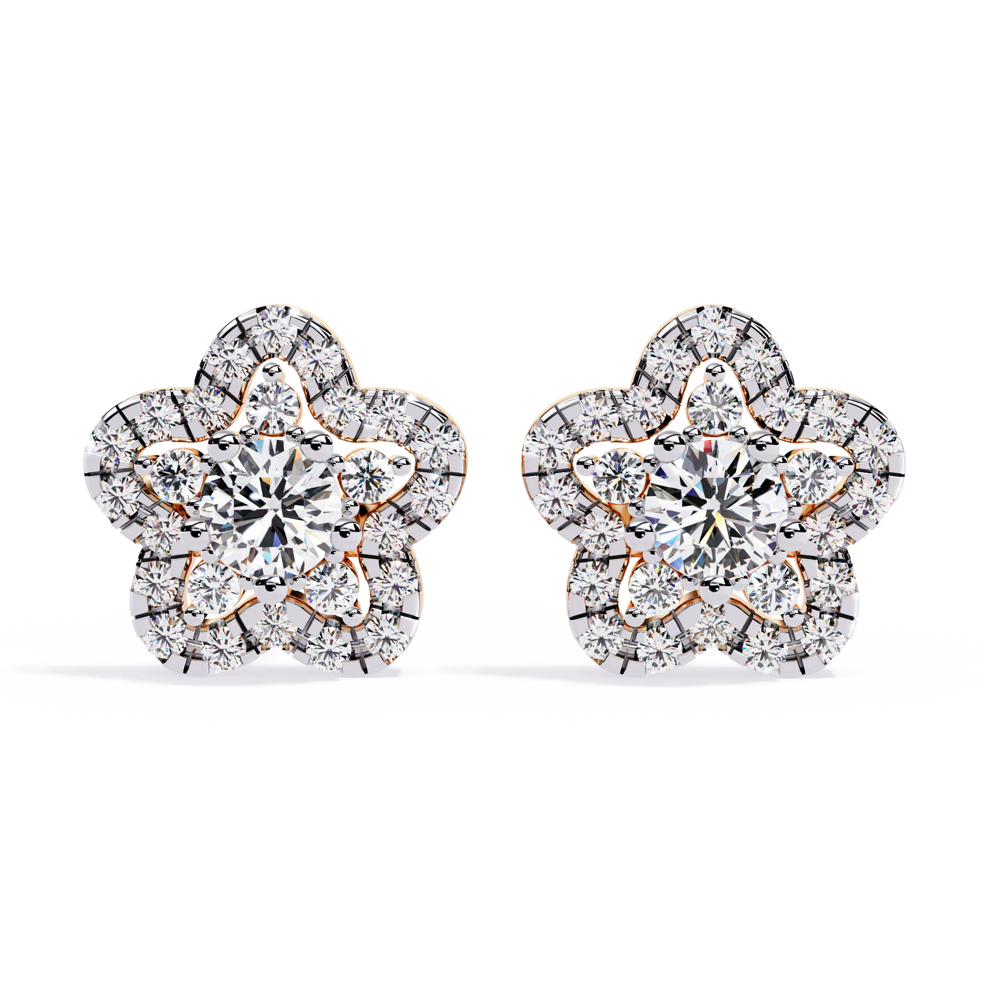 0.87ct Natural Diamond Floral Earrings | Solitairekart