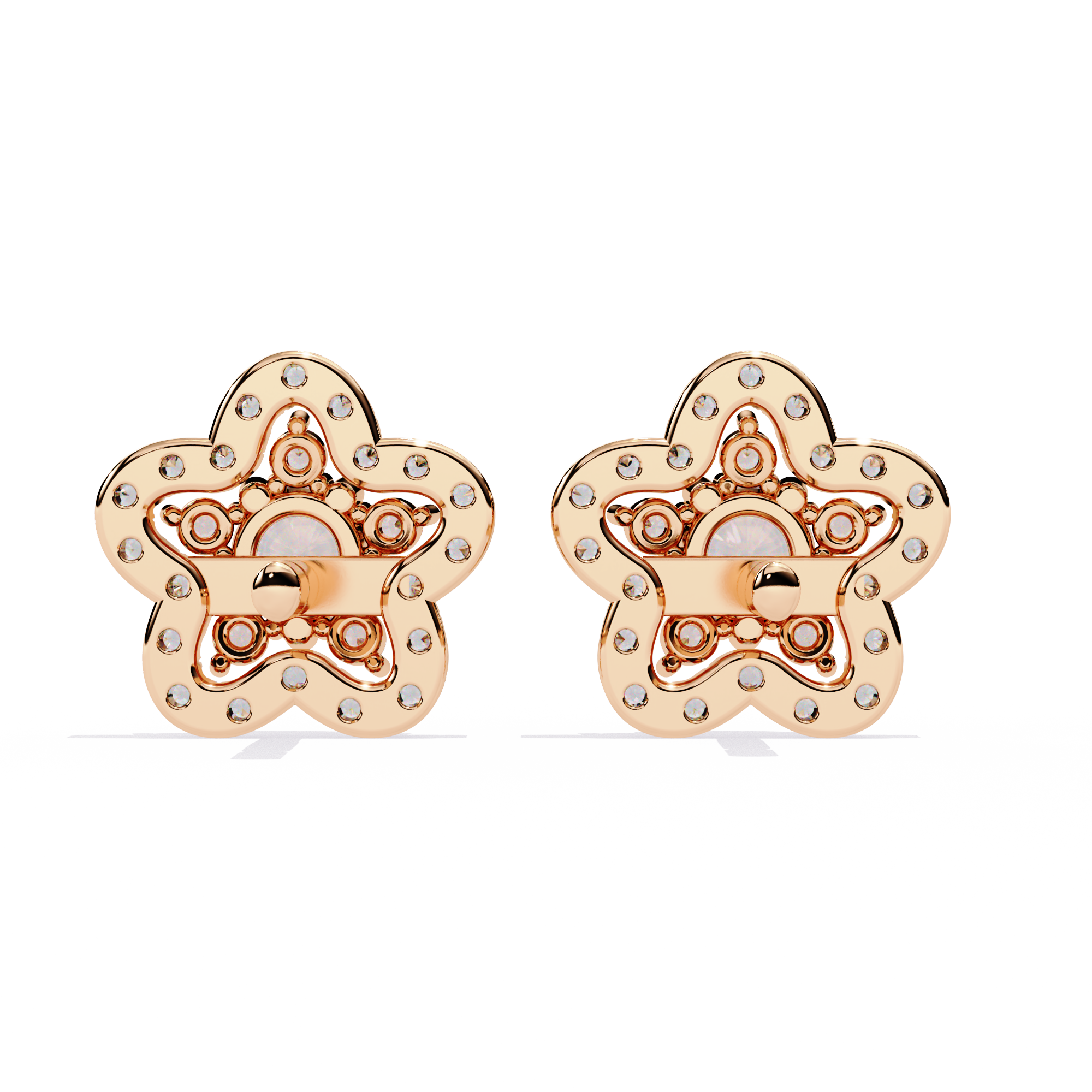 0.87ct Floral Lab Grown Diamond Earrings