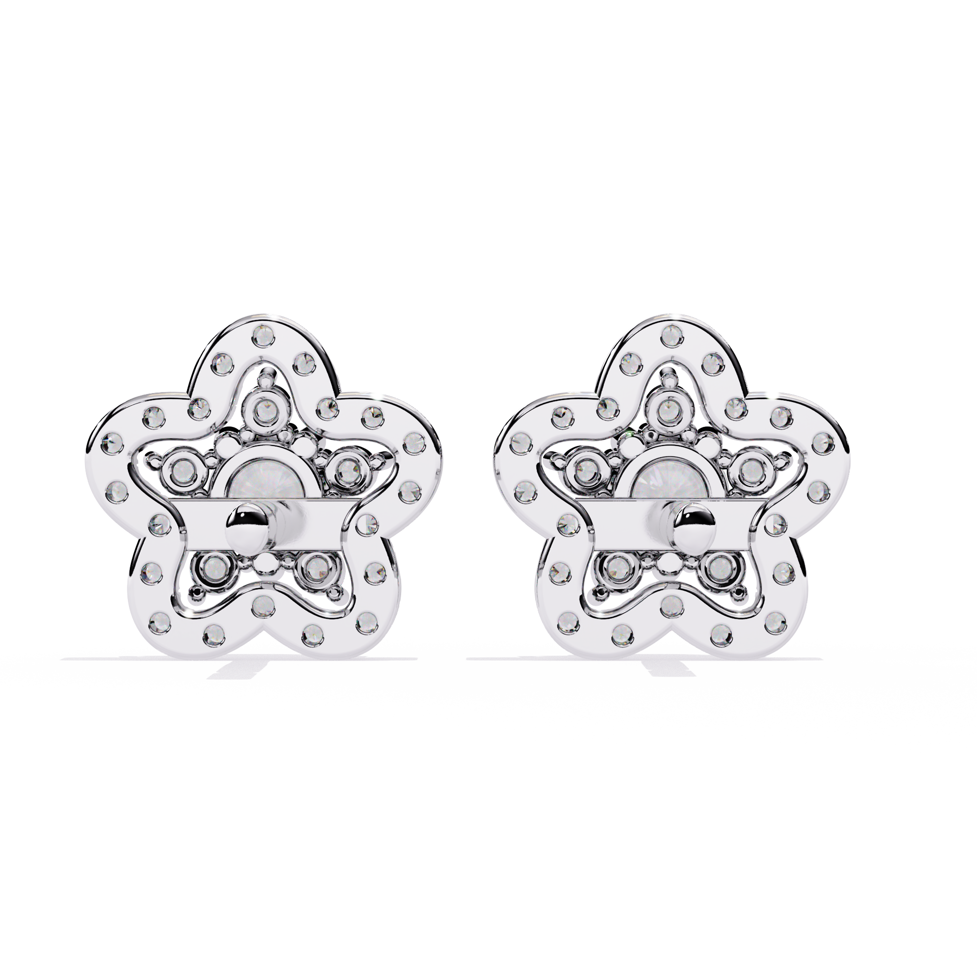 0.87ct Floral Lab Grown Diamond Earrings