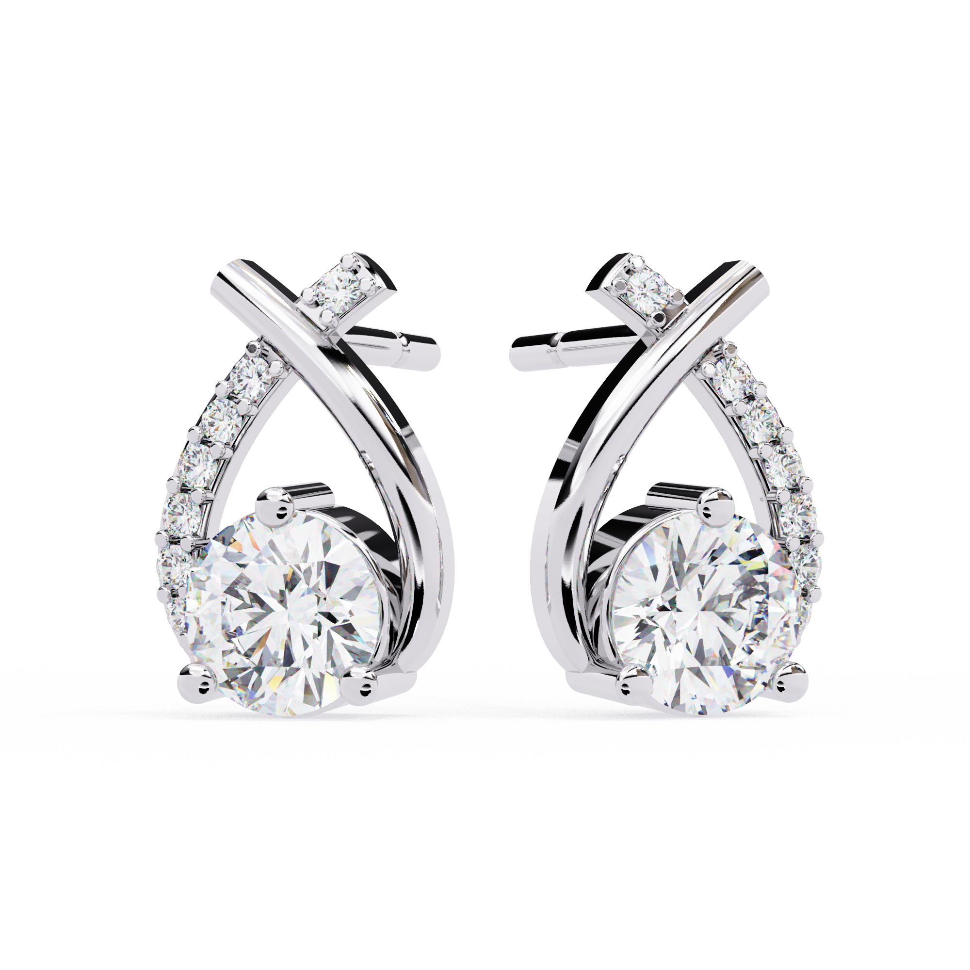1.27ct Crossover Lab Grown Diamond Earrings