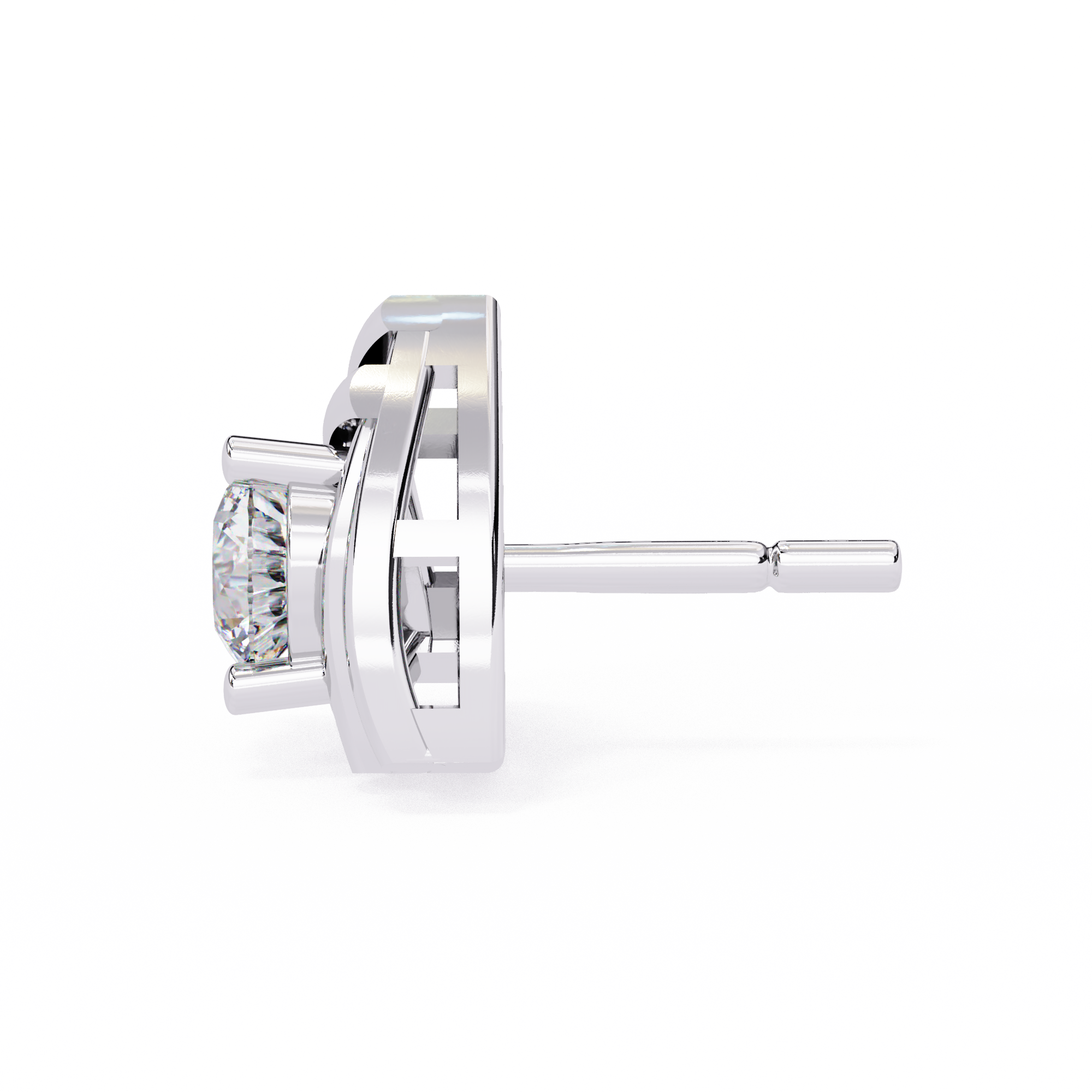 0.64ct Lab Grown Diamond Golden Trillium Stud Earrings – EF Color VS Clarity