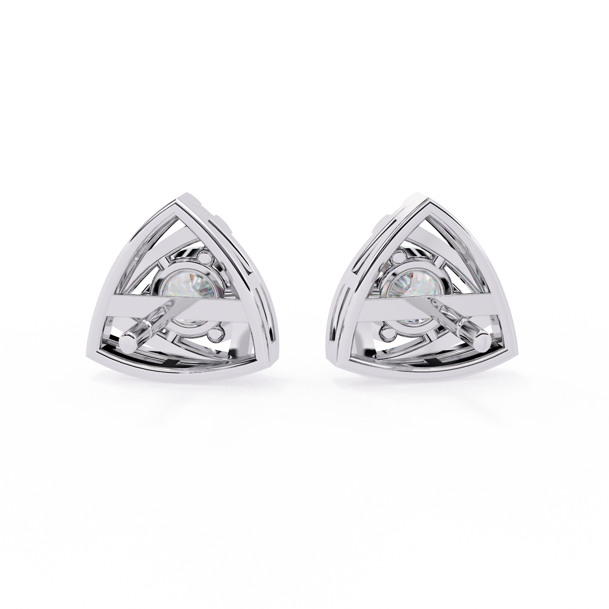 0.64ct Lab Grown Diamond Golden Trillium Stud Earrings – EF Color VS Clarity
