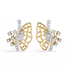 Solitairekart 0.37ct Marquise Flutter Natural Diamond Earrings-HI Color, VS-SI Clarity